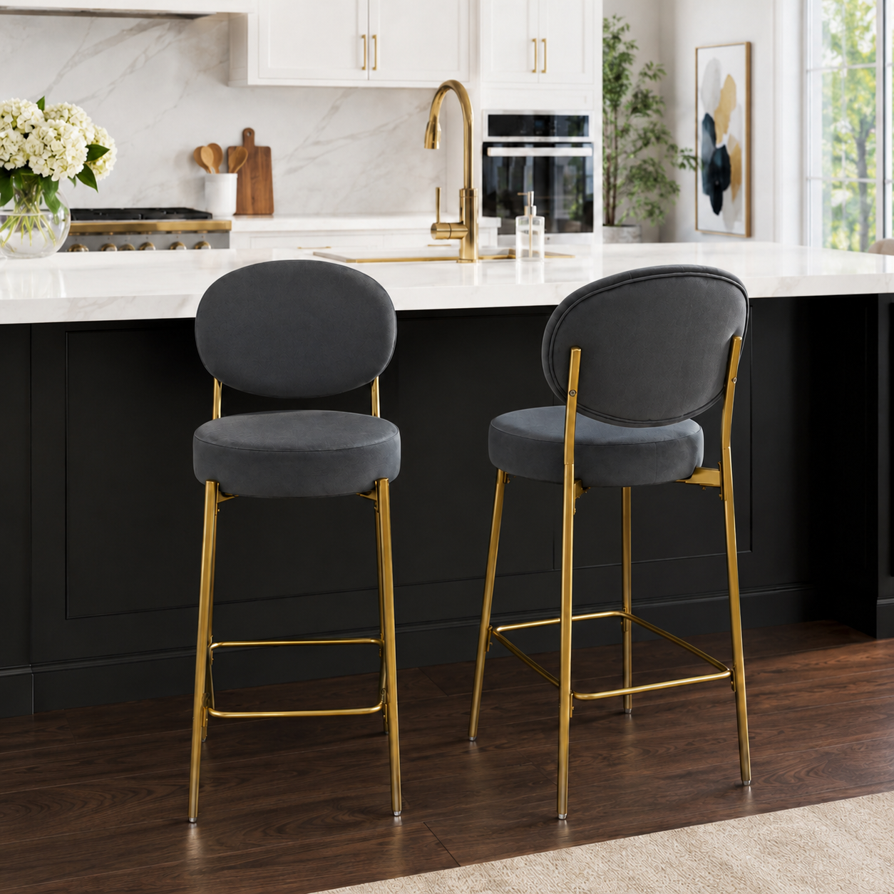 Amarone 29" Bar Height Upholstered Bar Stools Set of 2