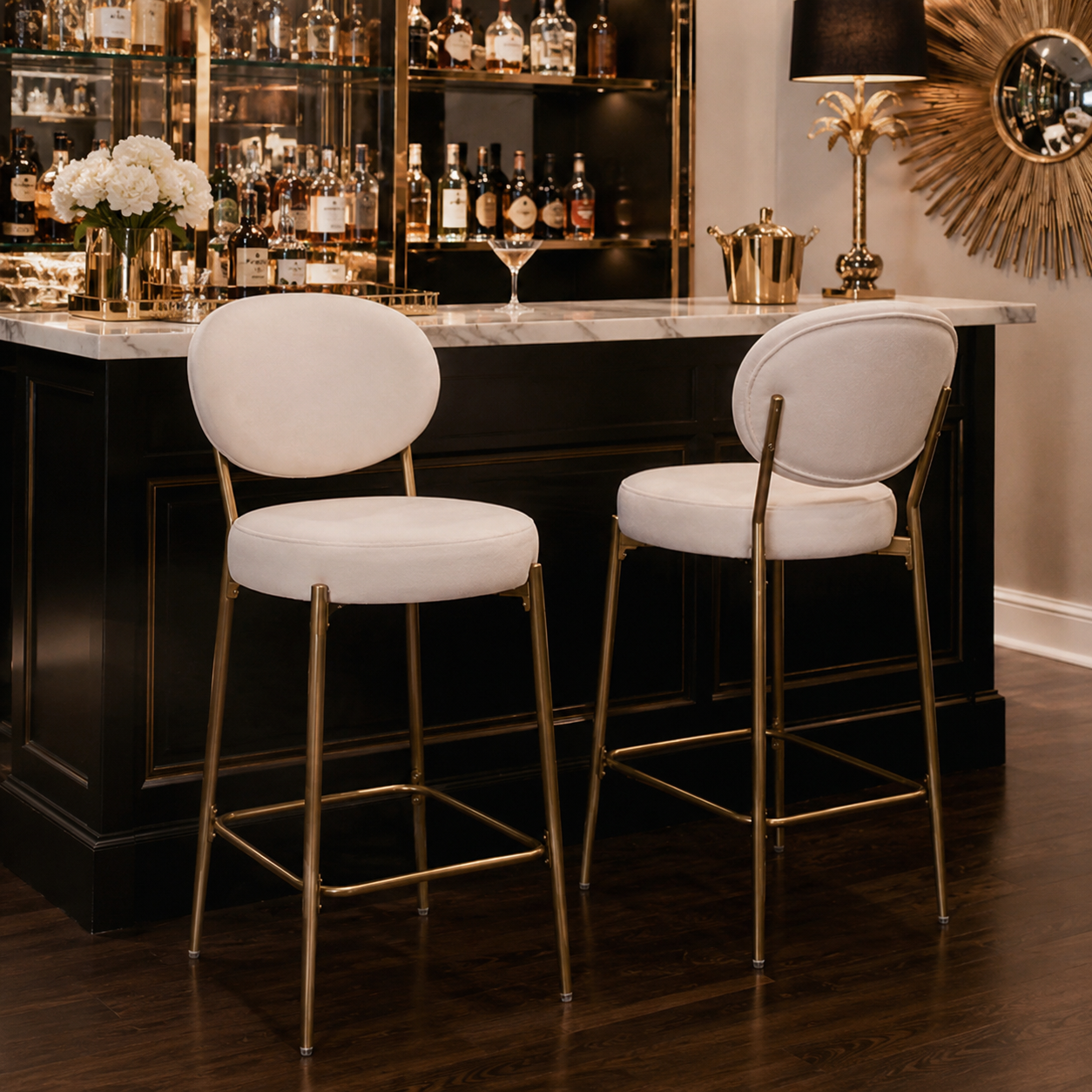 Amarone 29" Bar Height Upholstered Bar Stools Set of 2