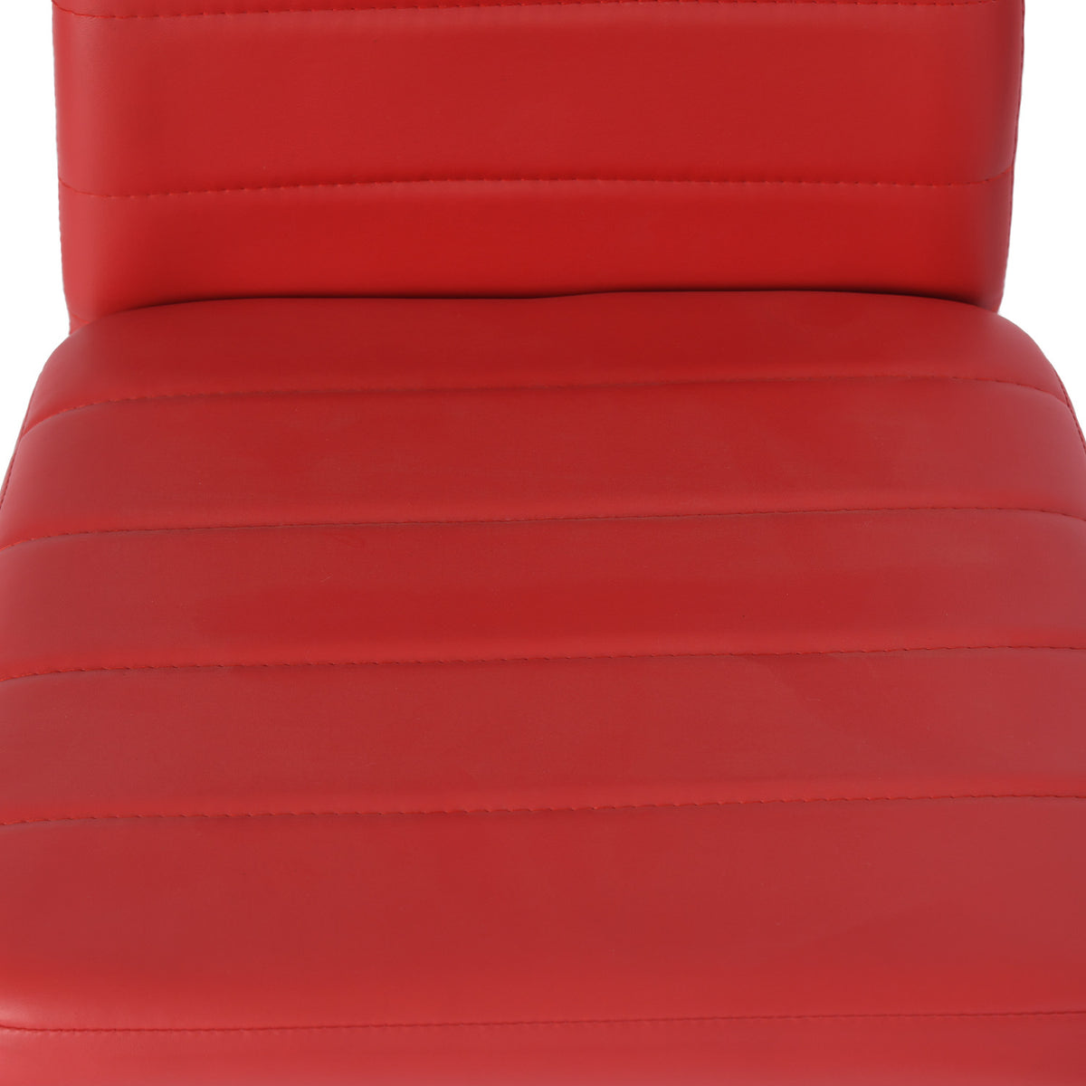 Ann red dining chair showing upholstered seat detail