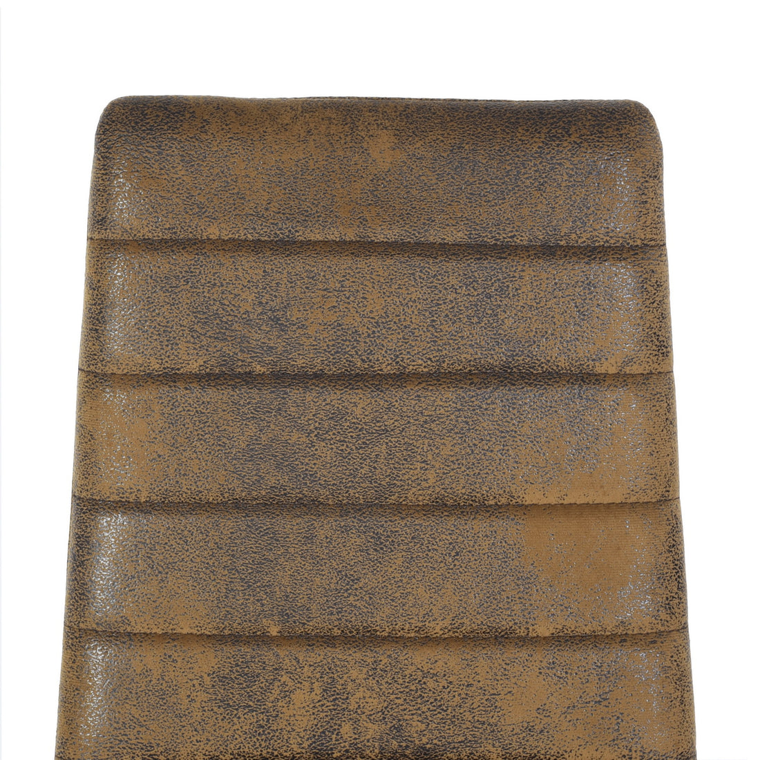 Ann suede brown dining chair showing front upholstery panel detail