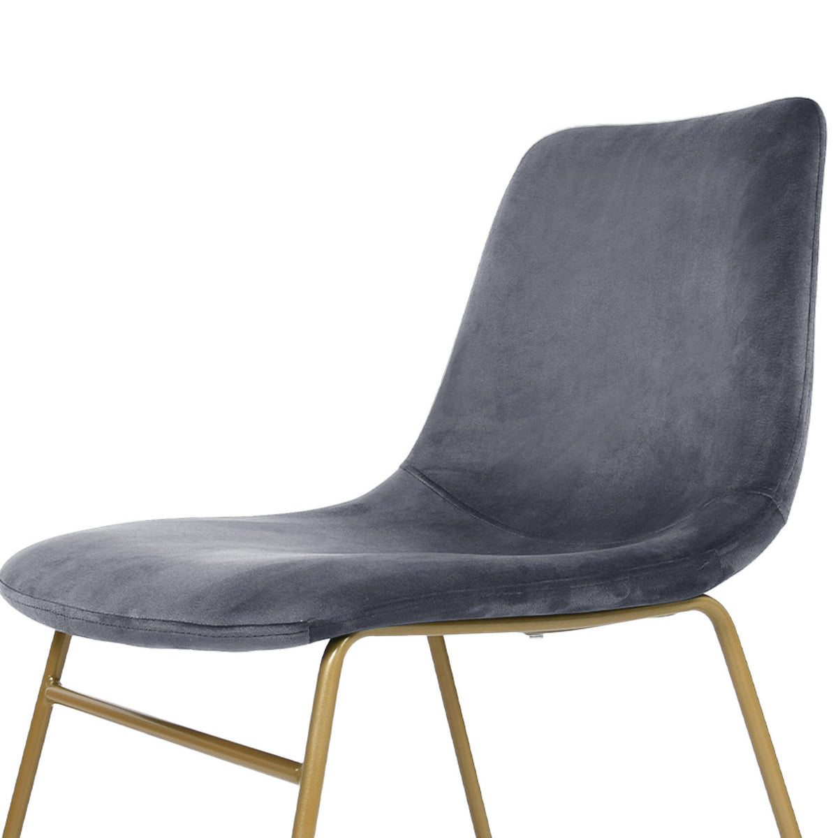 Batassel grey velvet dining chair showing front upholstery detail