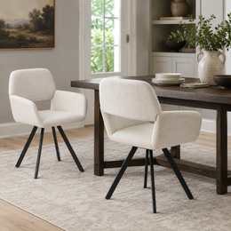 California Swivel Fabric Dining Chairs Set of 2