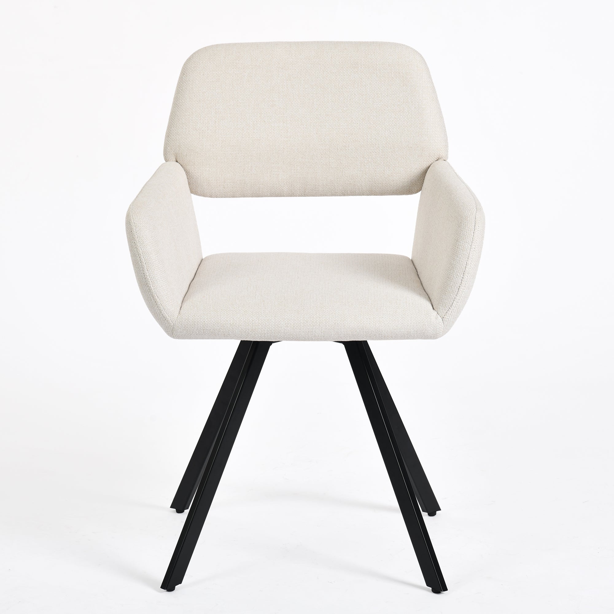 California beige swivel dining chair front view on white background