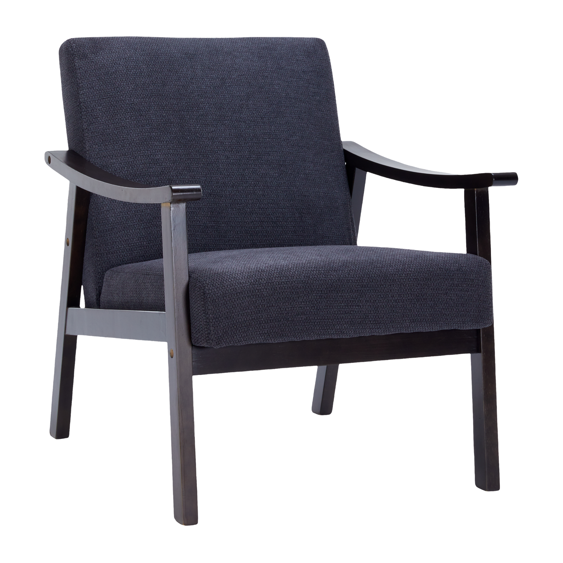 Champlain black accent chair showing front angled isolated product image on white background