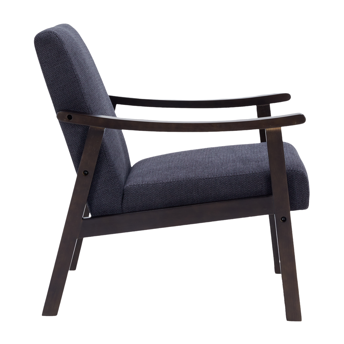 Champlain black accent chair showing side view isolated product image on white background