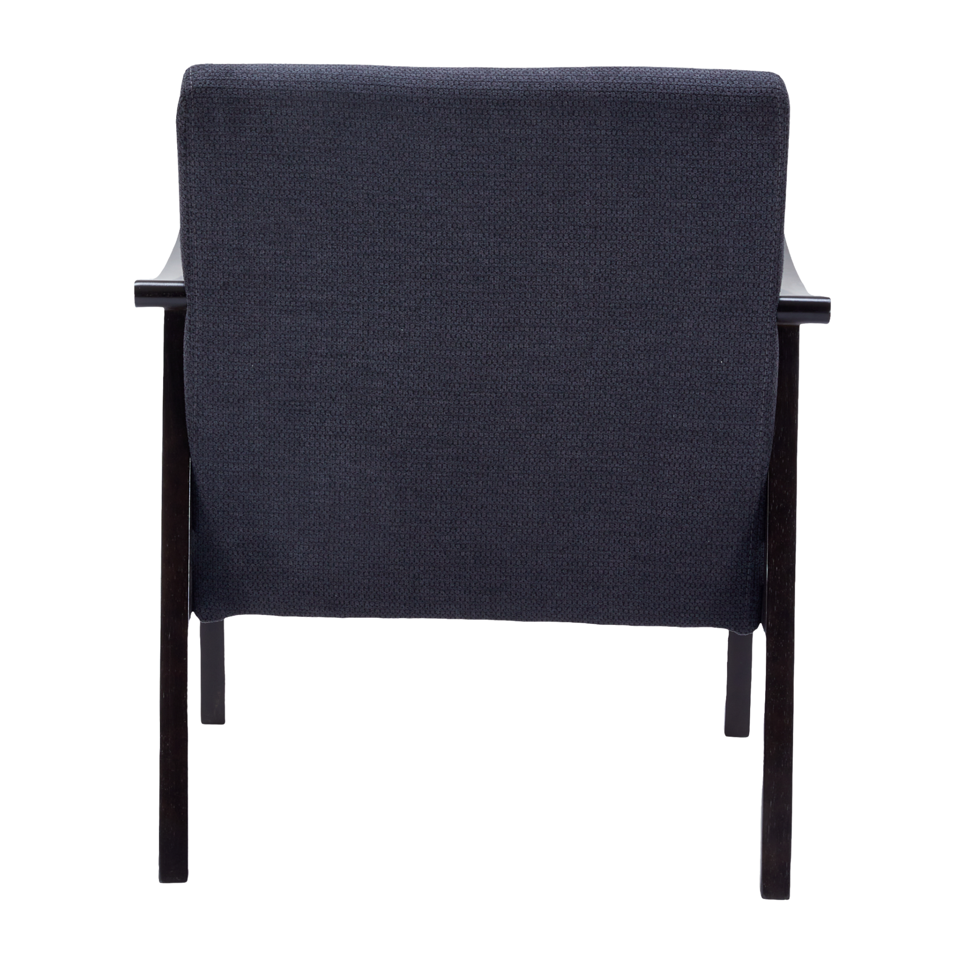 Champlain black accent chair showing rear view isolated product image on white background