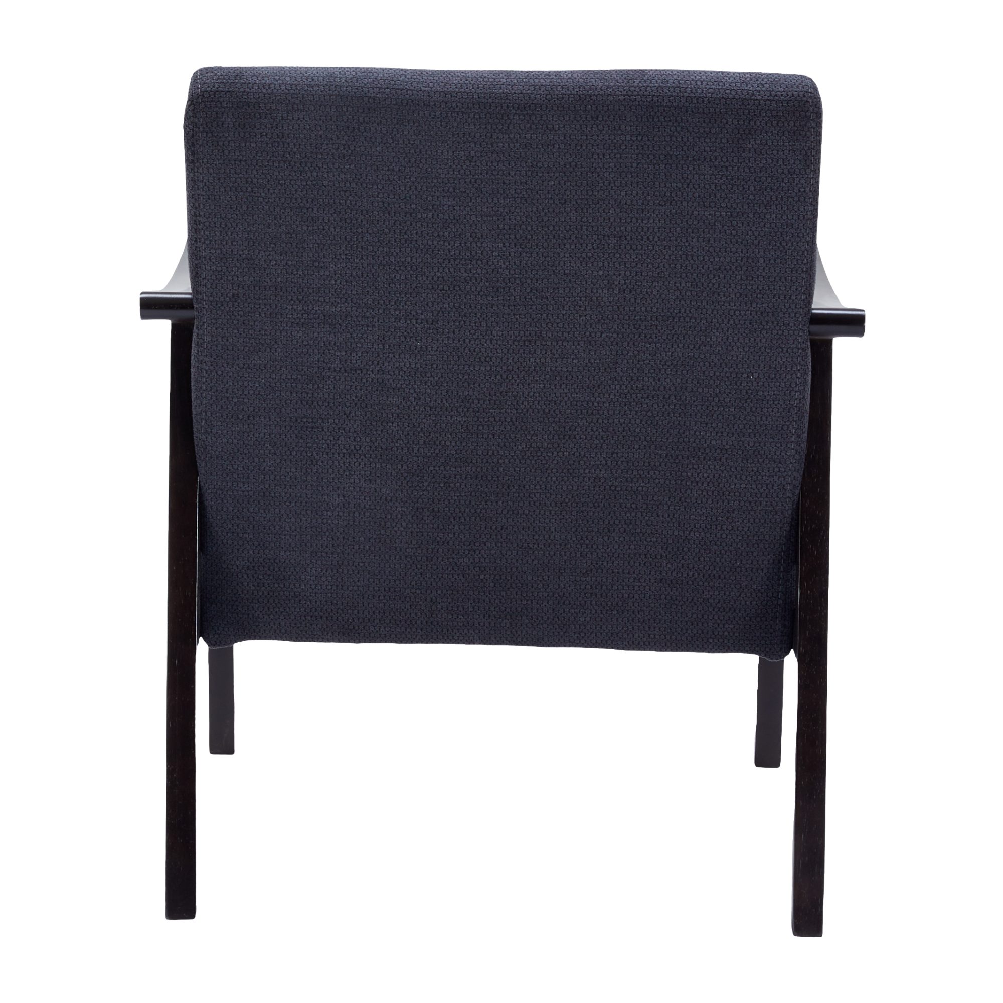 Champlain black accent chair showing rear view isolated product image on white background