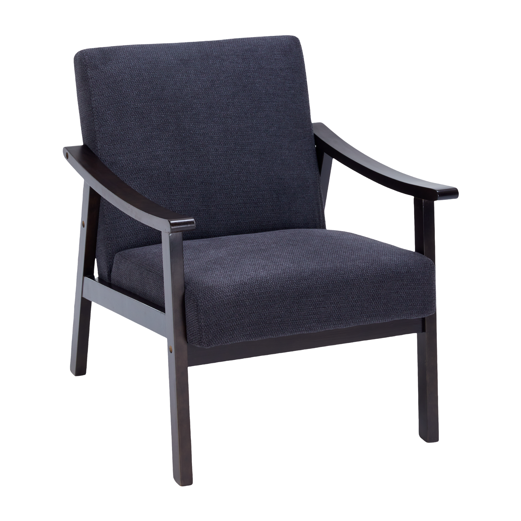 Champlain black accent chair showing front angled isolated product image on white background