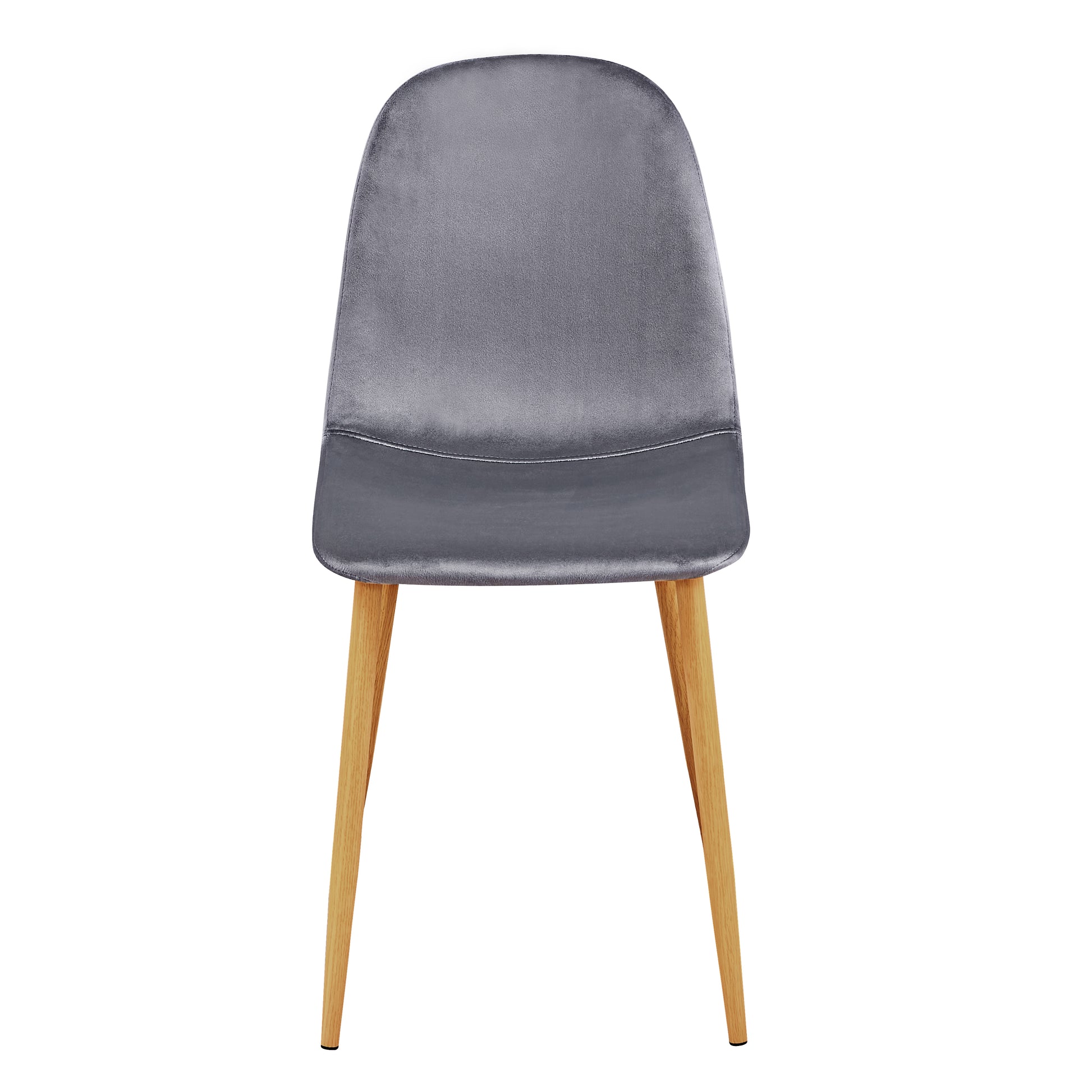 Charlton gray dining chairs showing front views