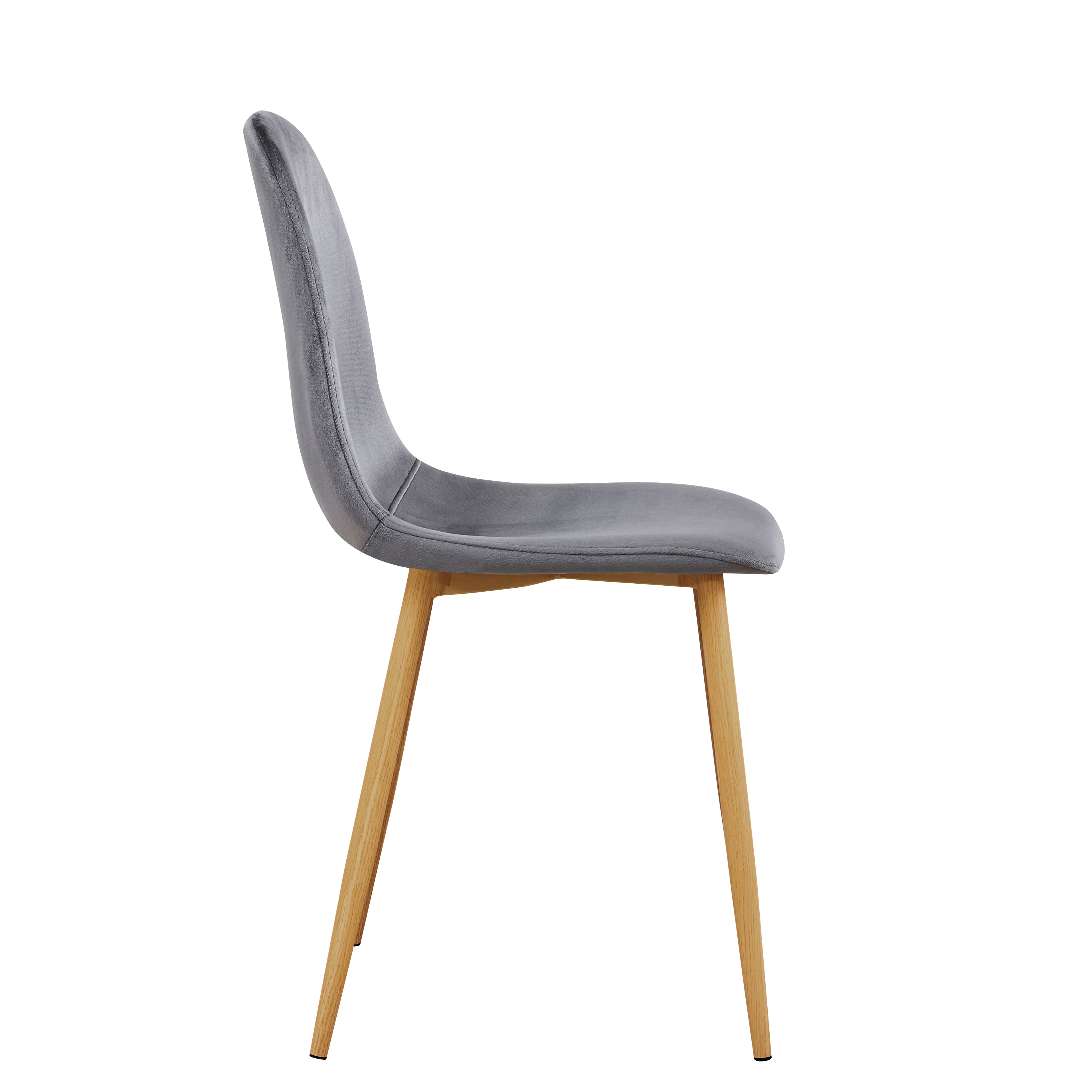 Charlton gray dining chair showing side view