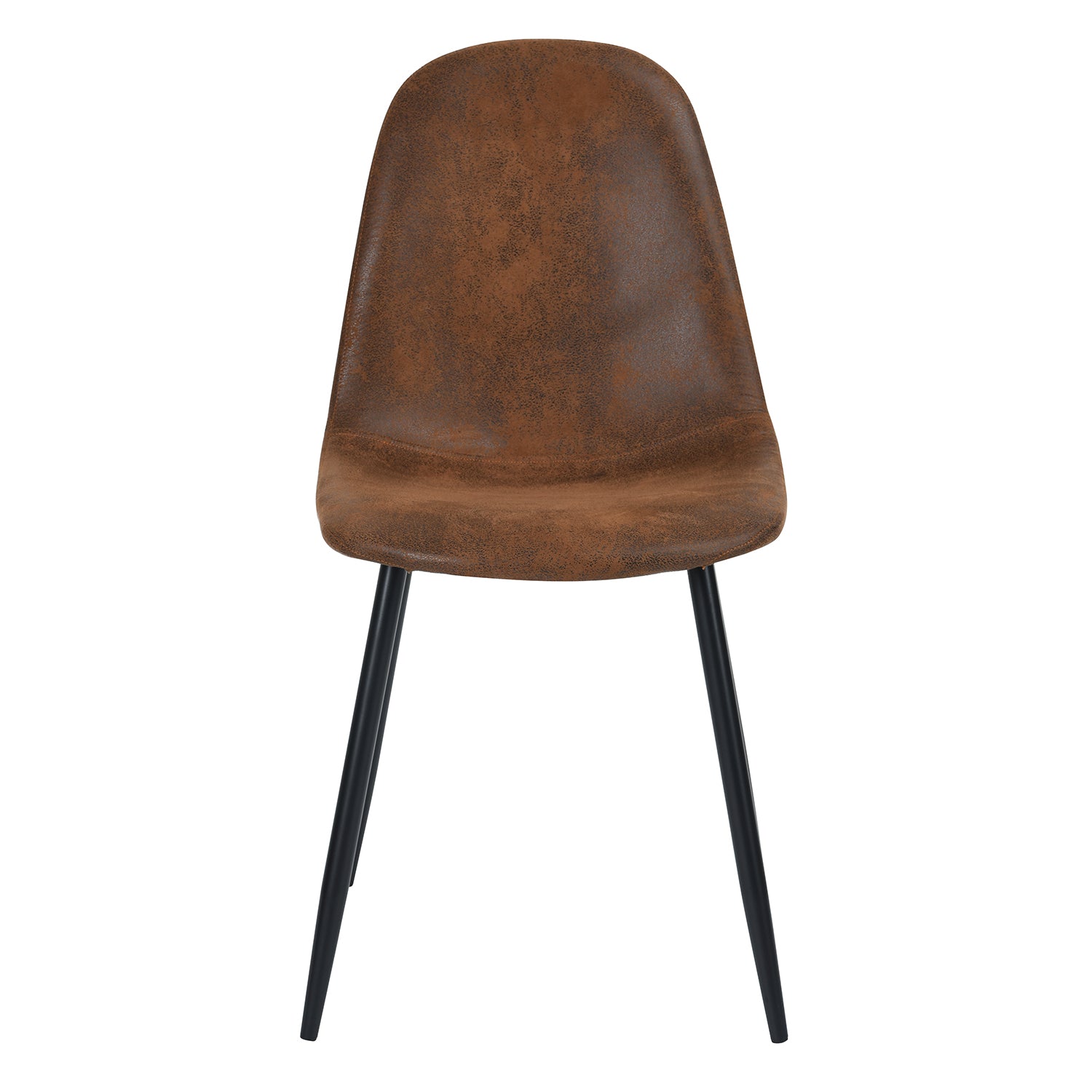 Charlton suede brown dining chair front view on white background