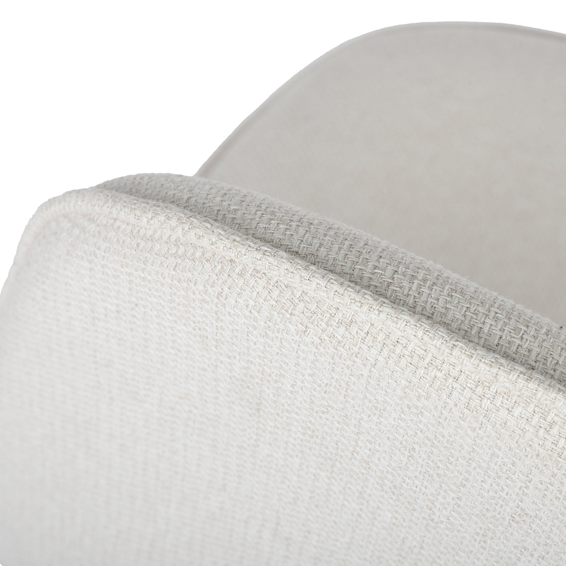 Charlton beige tweed dining chair showing seam and upholstery edge detail