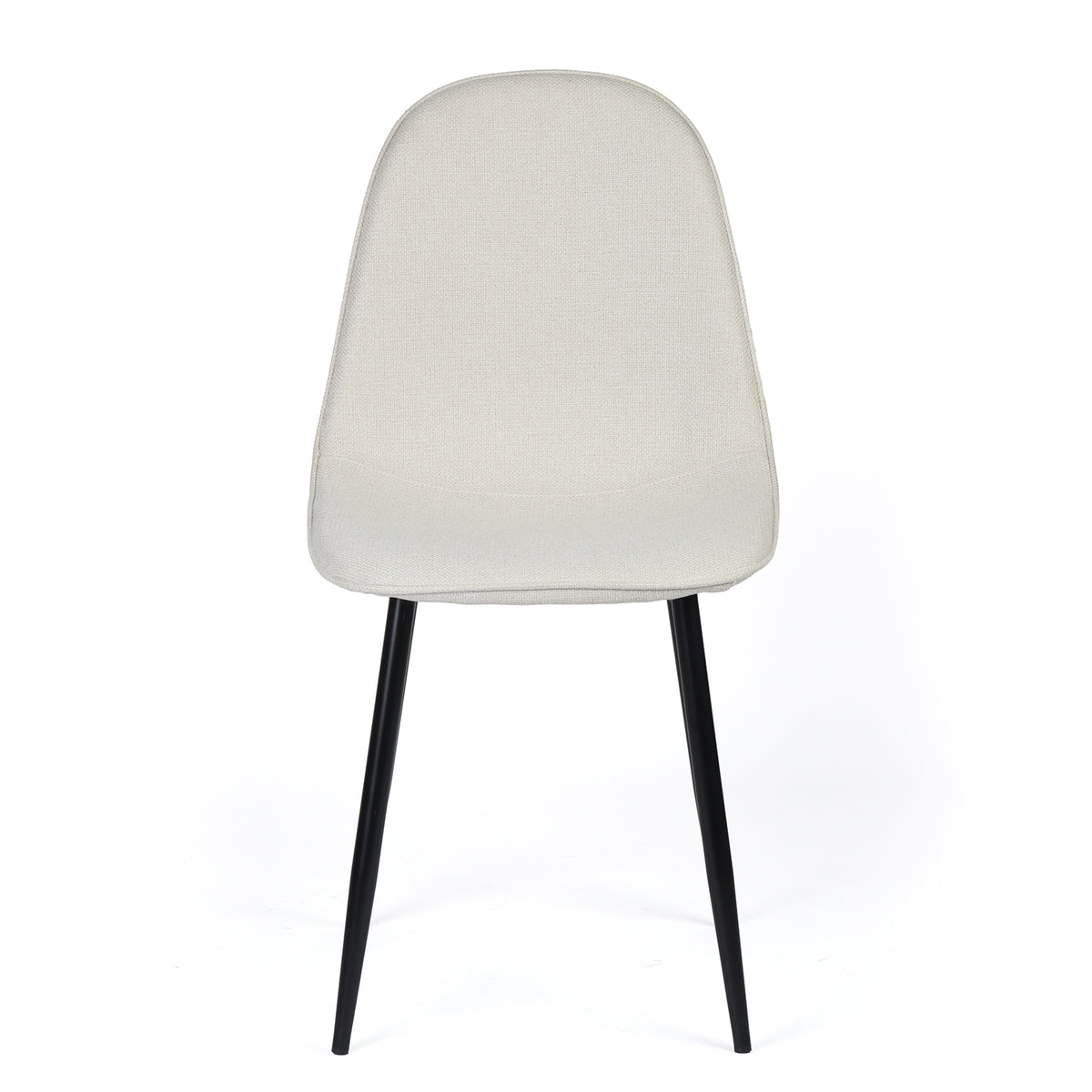 Charlton beige tweed dining chair rear view on white background