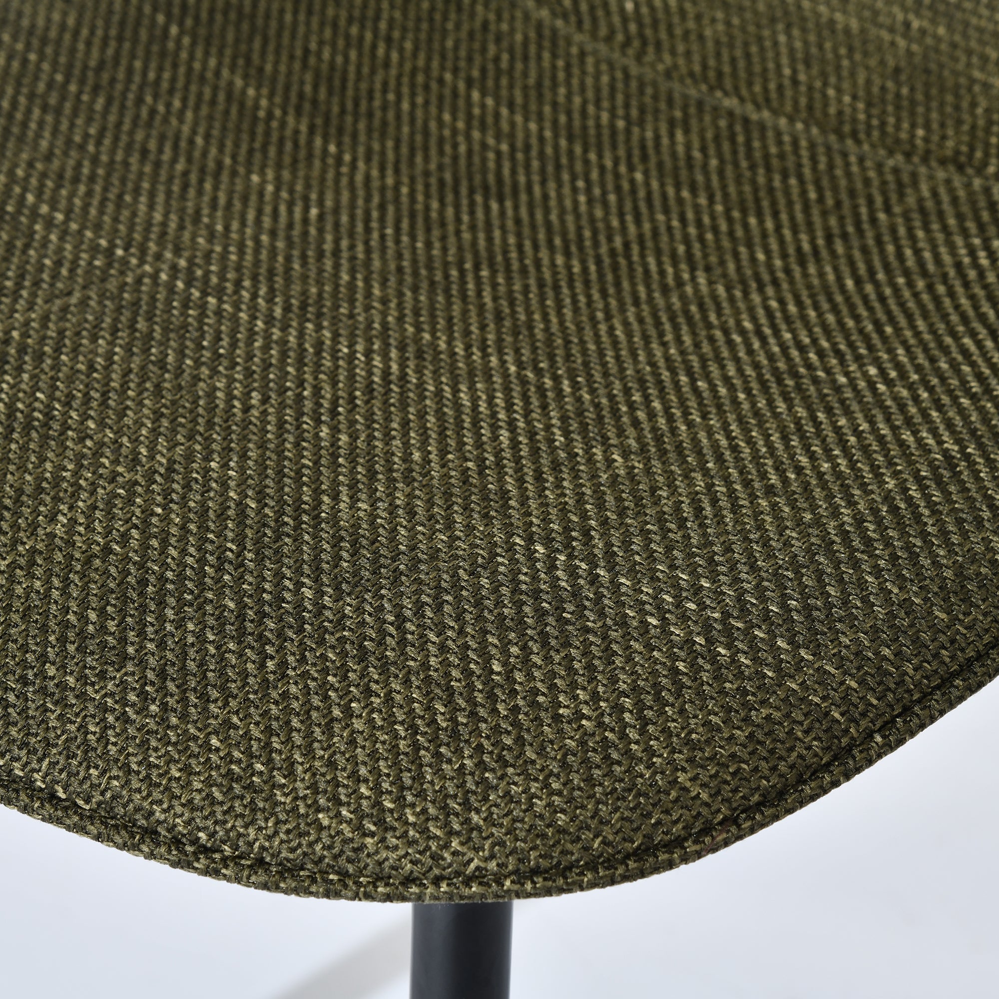 Charlton green tweed dining chair close-up of upholstery texture