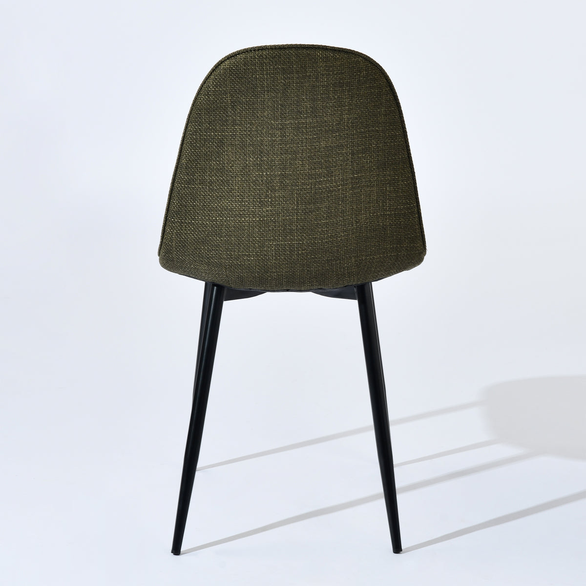 Charlton green tweed dining chair rear view on white background