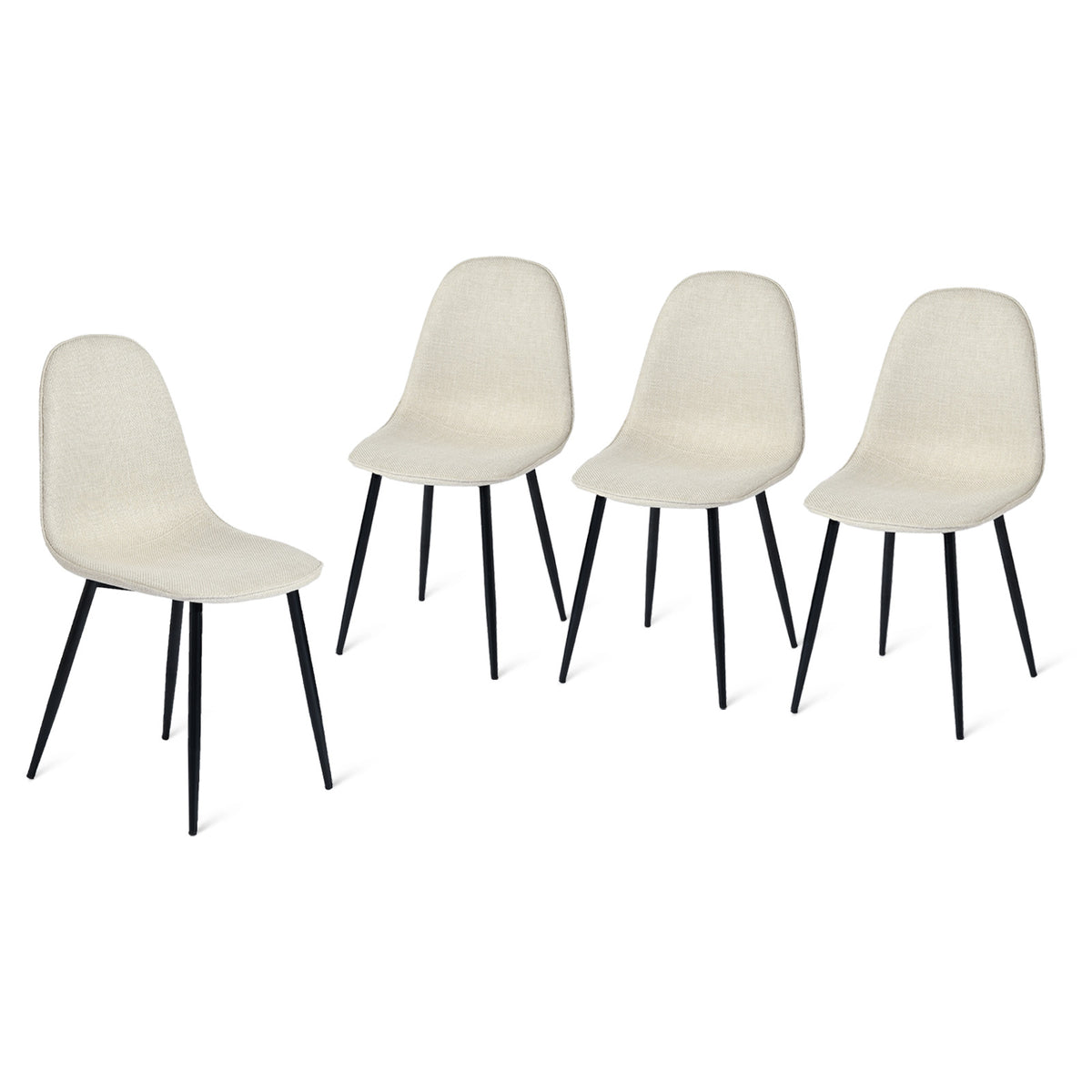 Charlton khaki tweed dining chair set of 4 on white background