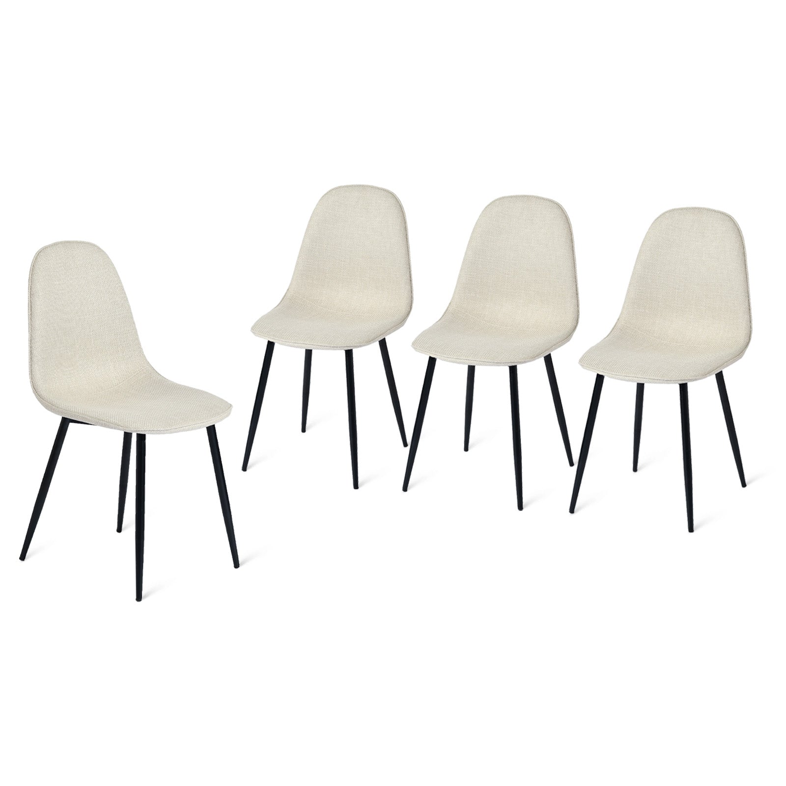 Charlton khaki tweed dining chair set of 4 on white background
