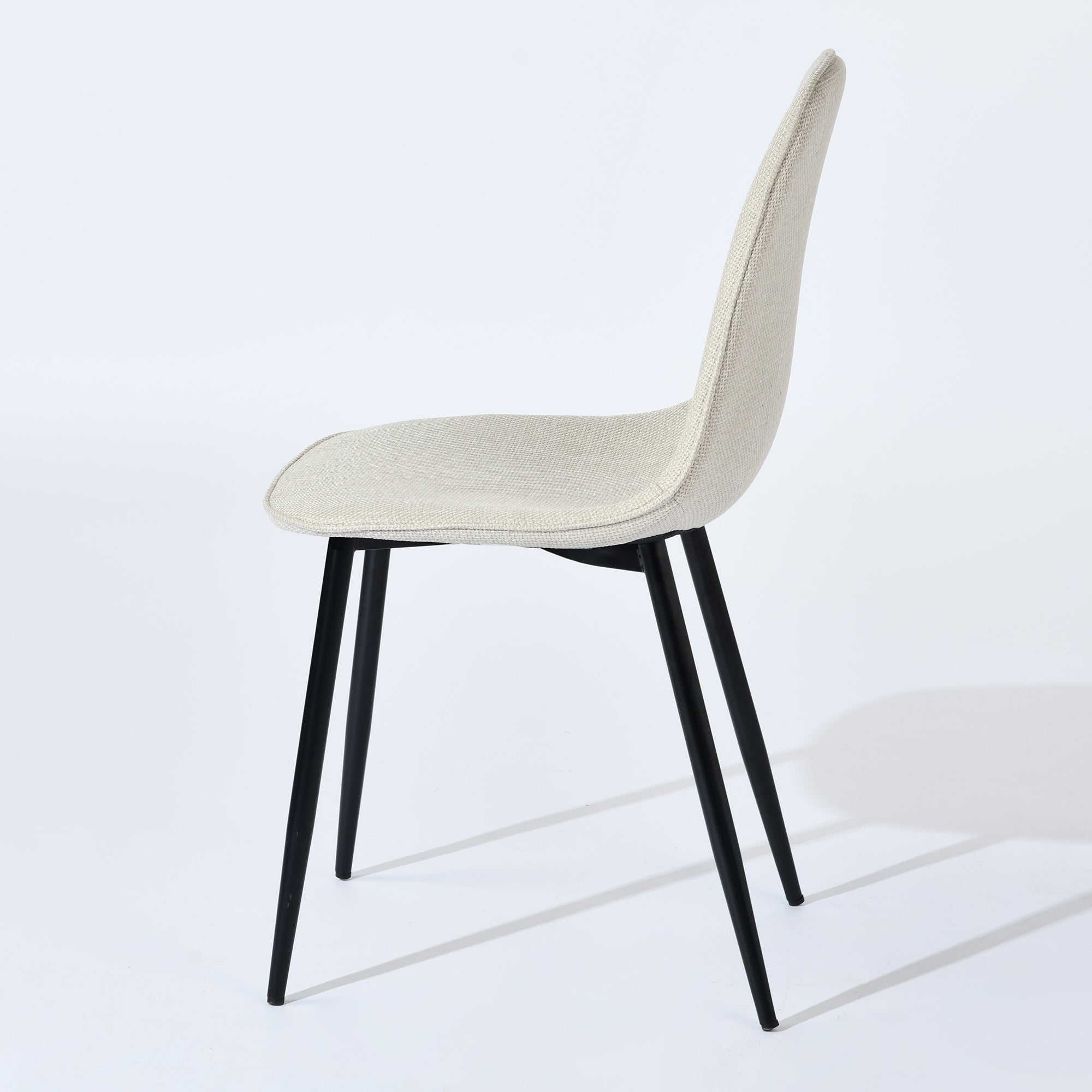 Charlton khaki tweed dining chair side view on white background