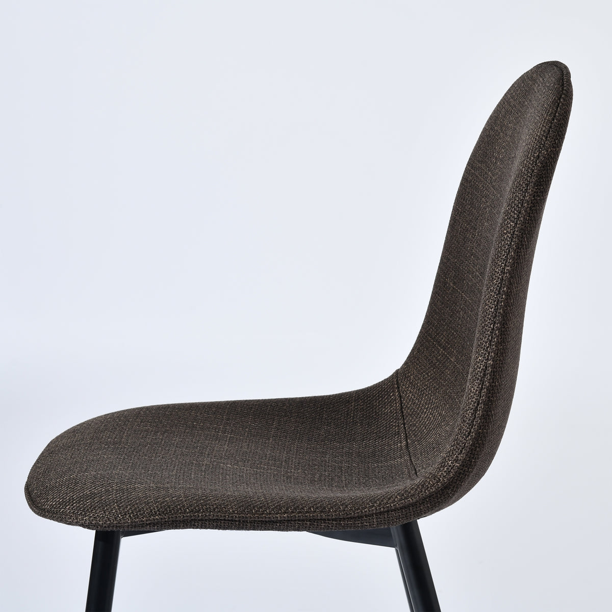 Charlton sepia brown tweed dining chair showing woven upholstery detail