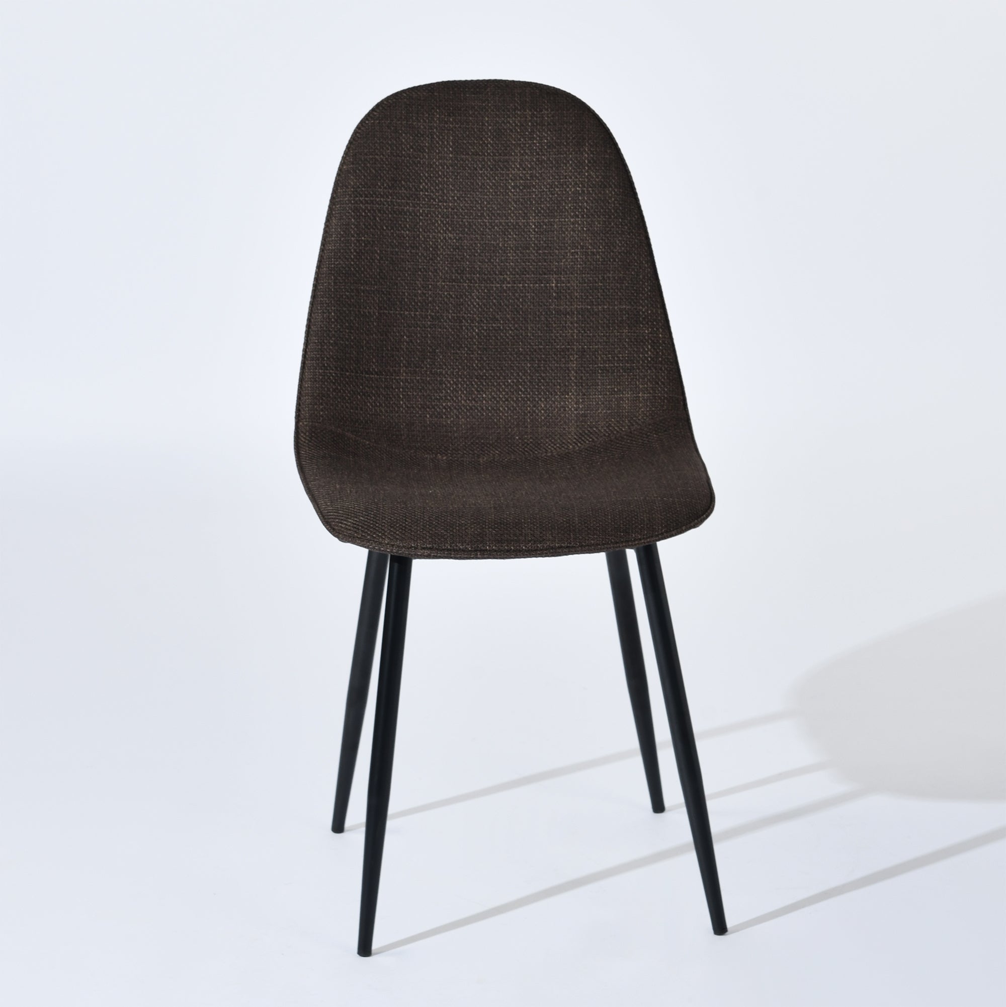 Charlton sepia brown tweed dining chair front view on white background