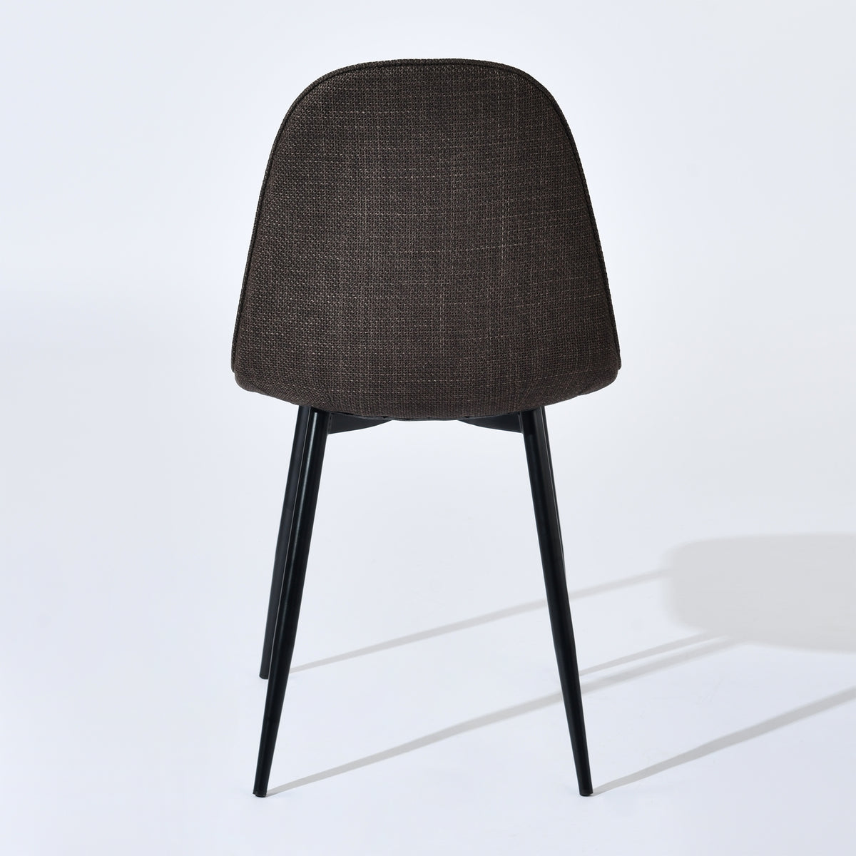 Charlton sepia brown tweed dining chair rear view on white background