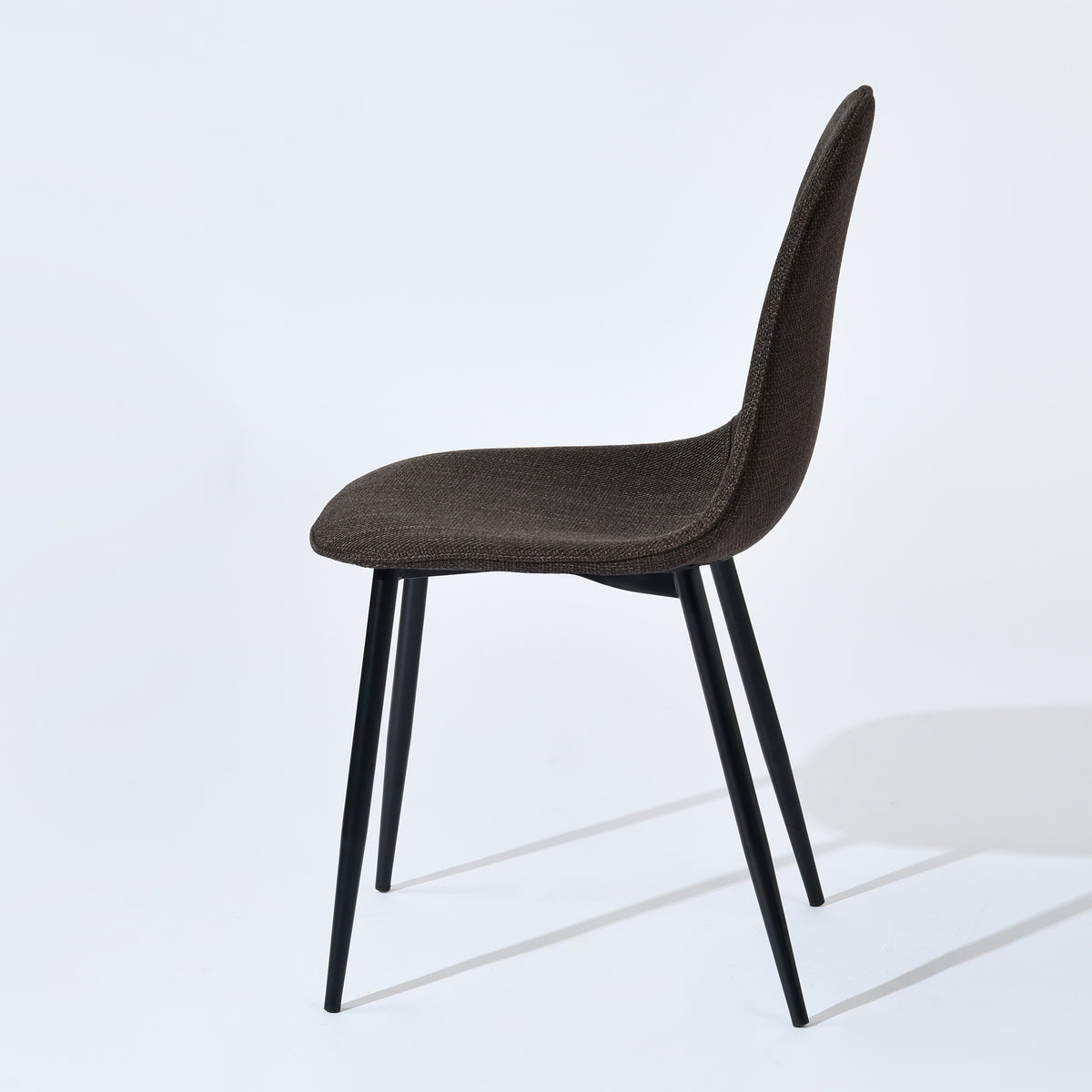 Charlton sepia brown tweed dining chair side view on white background