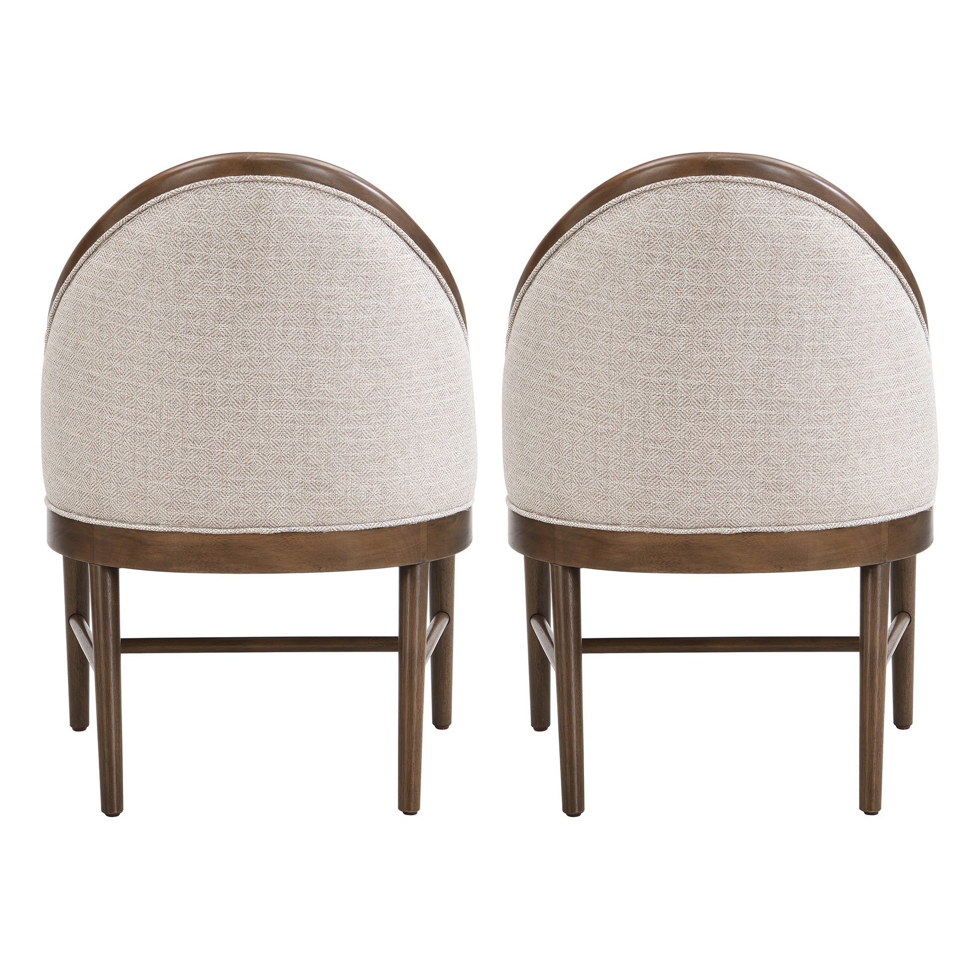 Chelan beige upholstered dining armchairs set of two on white background