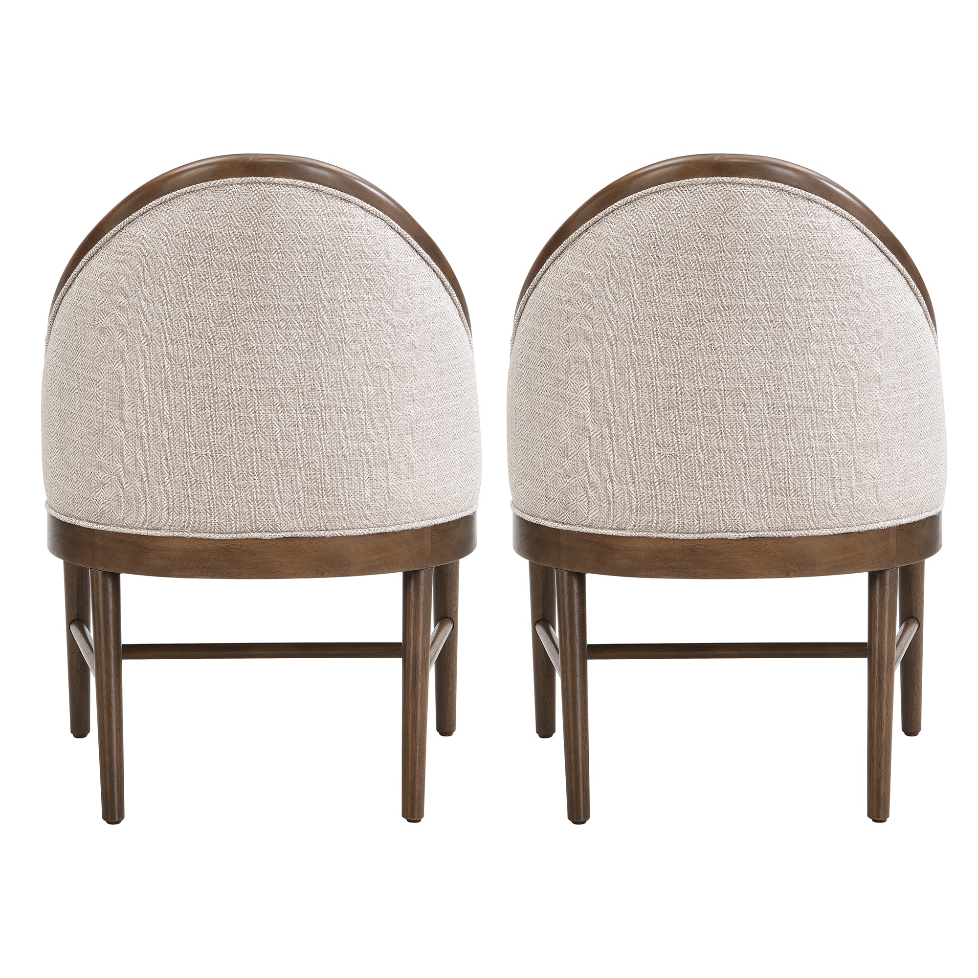 Chelan beige upholstered dining armchairs set of two on white background