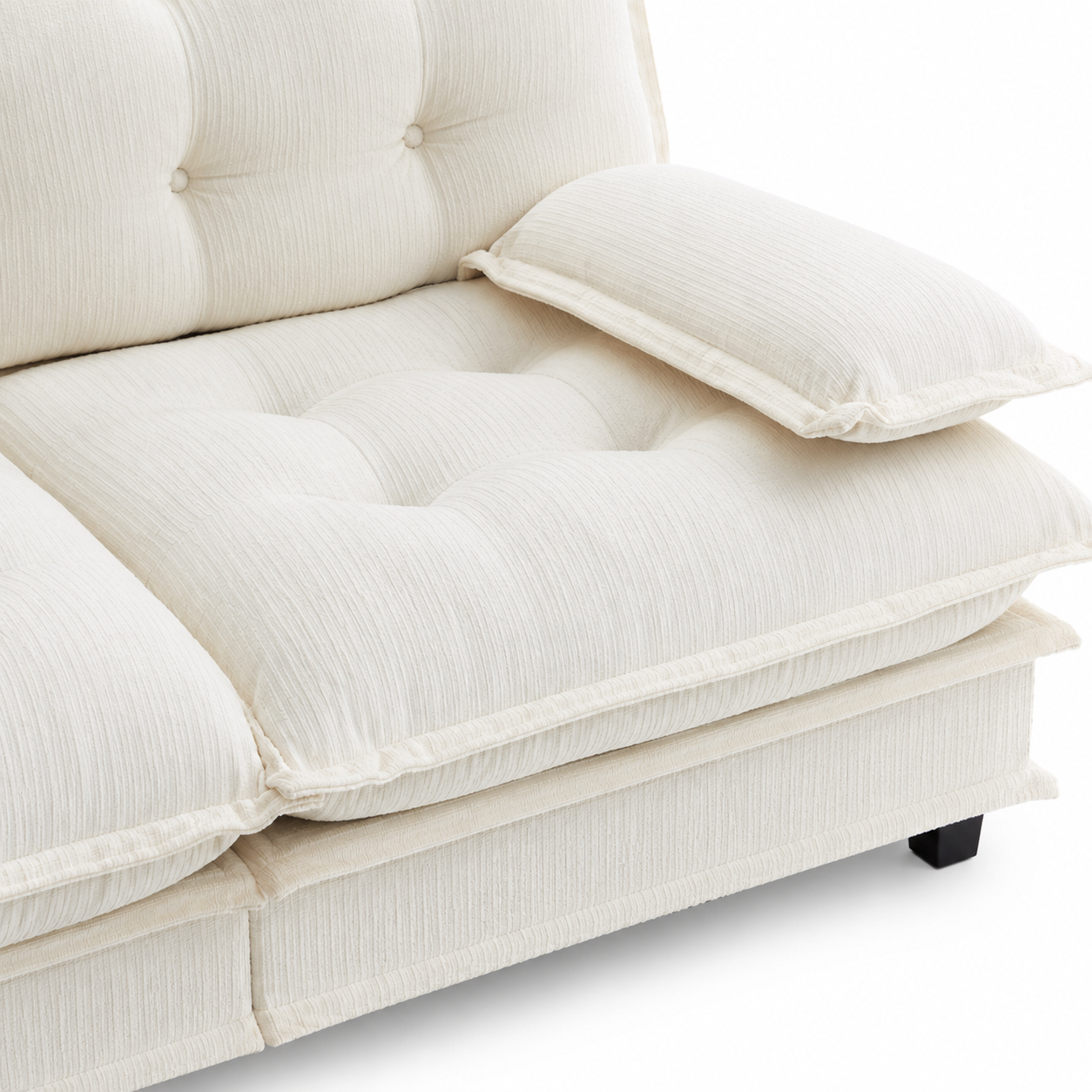 Chelsea 138" Tufted Chenille L-Shaped Modular Sectional Sofa with Ottoman