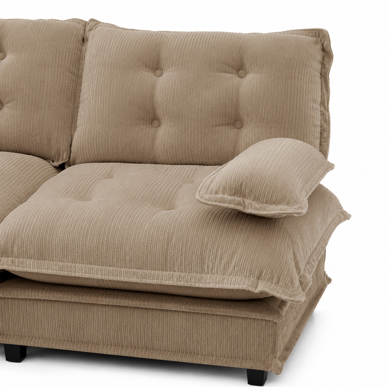 Chelsea 138" Tufted Chenille L-Shaped Modular Sectional Sofa with Ottoman