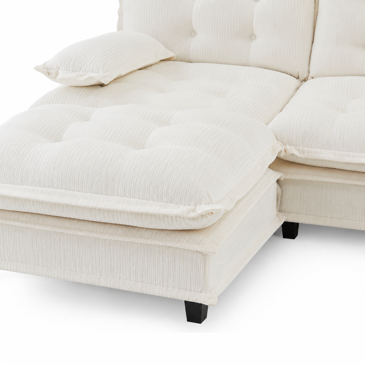 Chelsea 138" Tufted Chenille U-Shaped Modular Sectional Sofa with 2 Ottomans