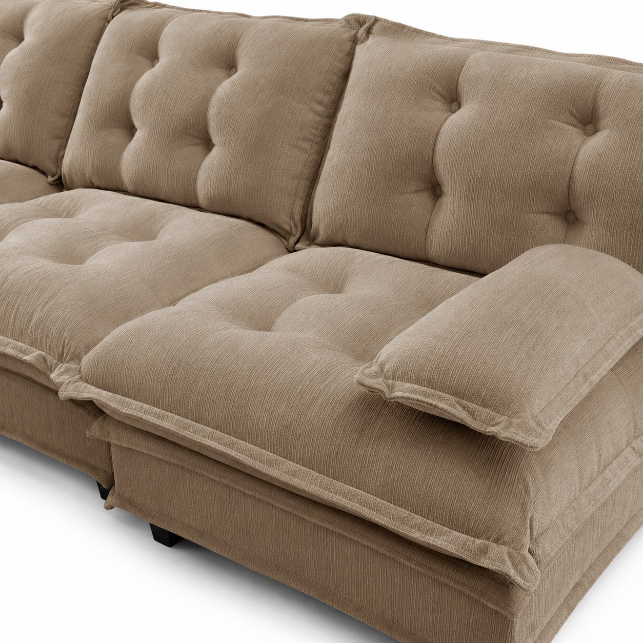 Chelsea 138" Tufted Chenille U-Shaped Modular Sectional Sofa with 2 Ottomans
