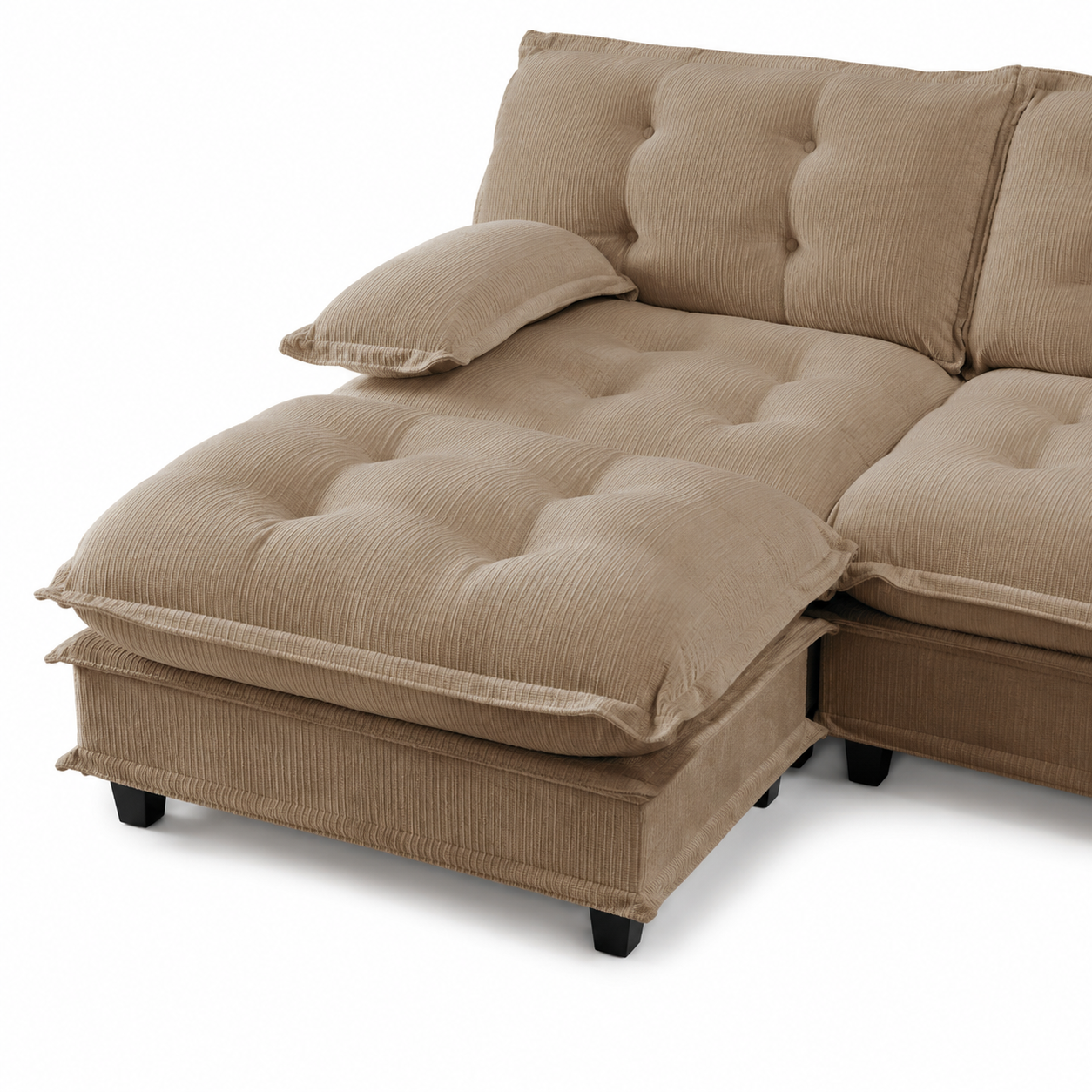 Chelsea 138" Tufted Chenille U-Shaped Modular Sectional Sofa with 2 Ottomans