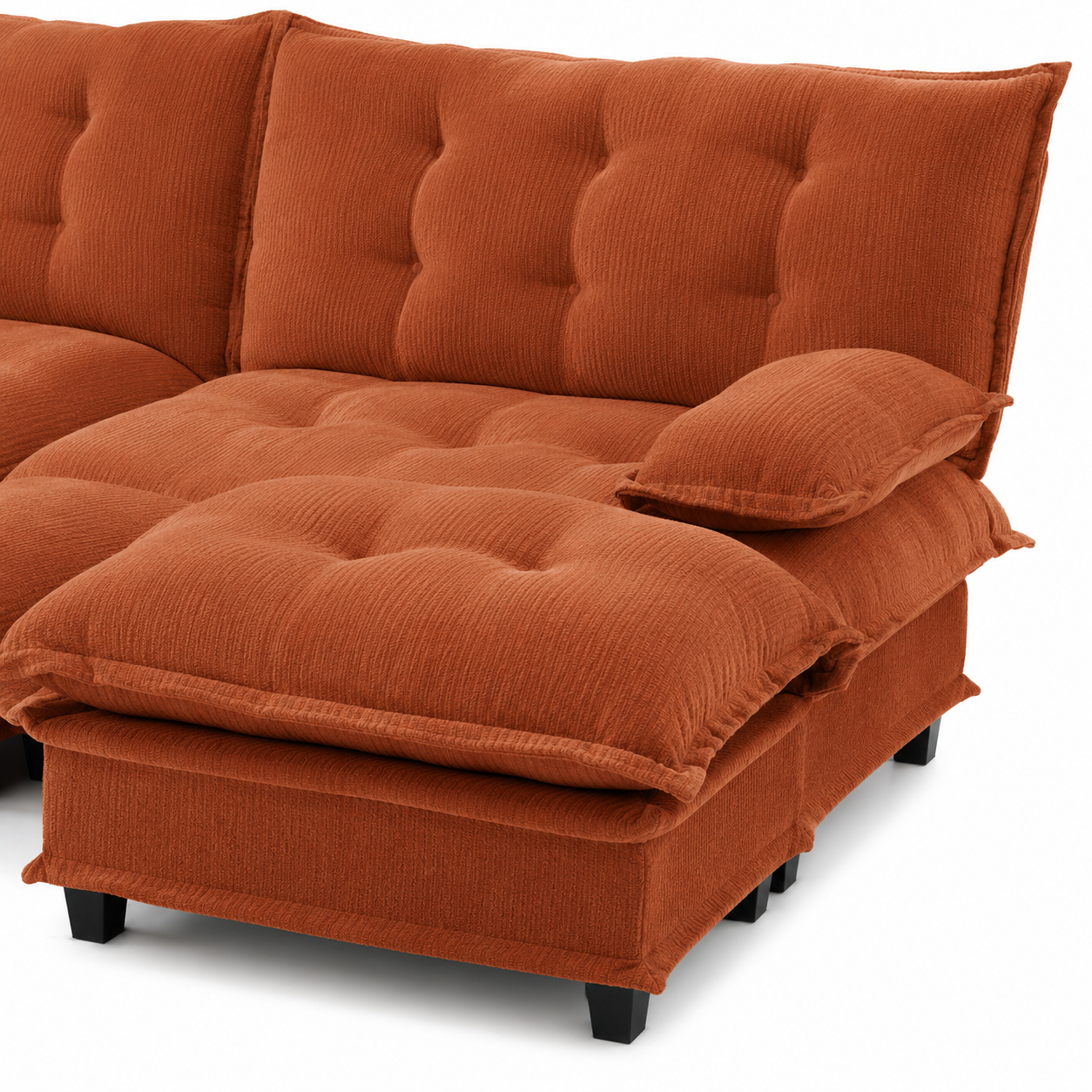 Chelsea 138" Tufted Chenille U-Shaped Modular Sectional Sofa with 2 Ottomans