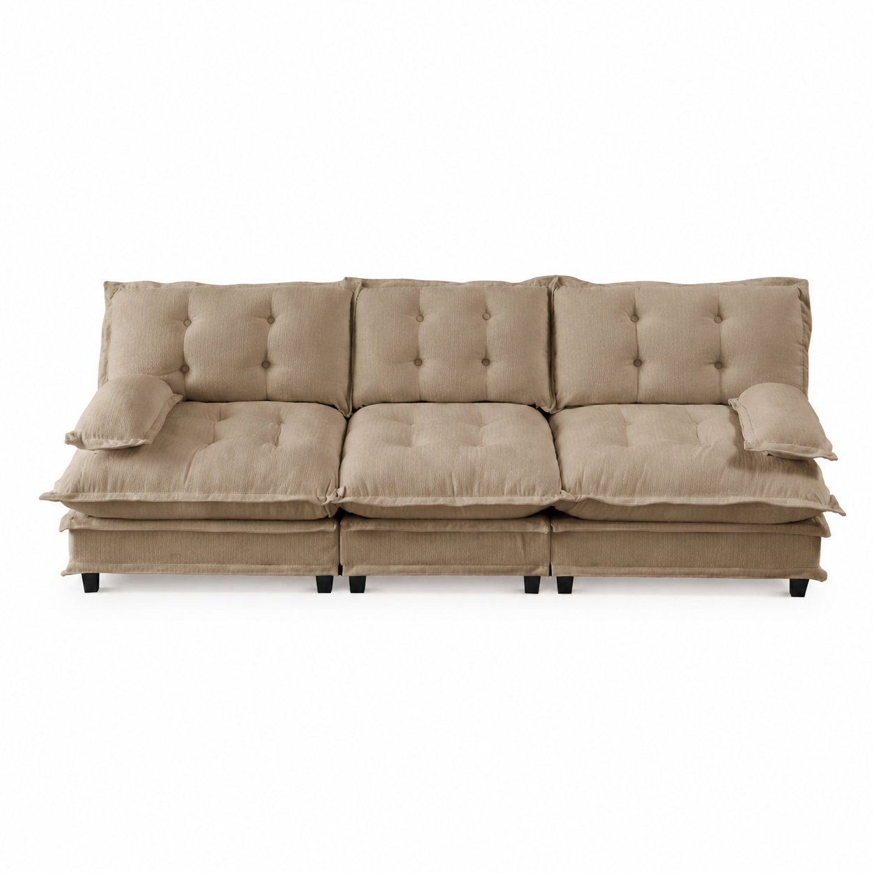 Chelsea 107" Tufted Chenille 3-Seater Modular Sofa Couch with Removable Armrest