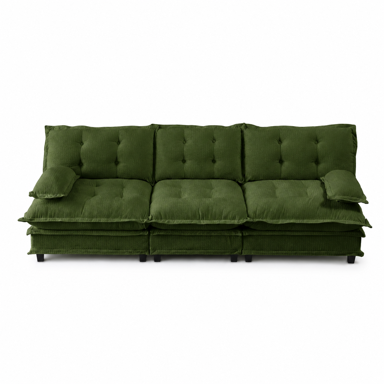 Chelsea 107" Tufted Chenille 3-Seater Modular Sofa Couch with Removable Armrest