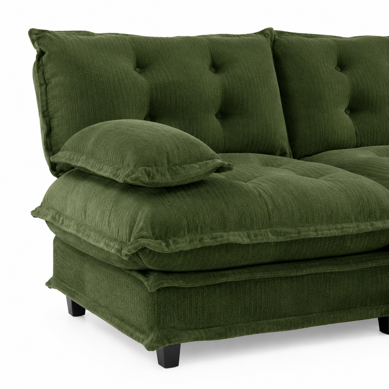 Chelsea 107" Tufted Chenille 3-Seater Modular Sofa Couch with Removable Armrest