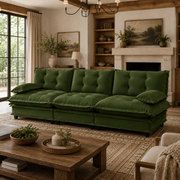 Chelsea 107" Tufted Chenille 3-Seater Modular Sofa Couch with Removable Armrest
