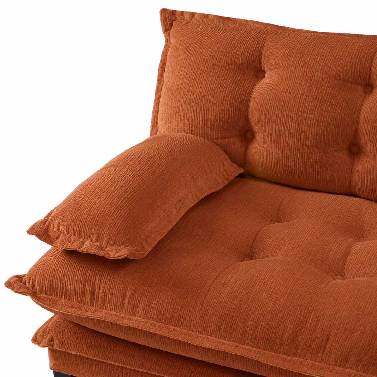 Chelsea 107" Tufted Chenille 3-Seater Modular Sofa Couch with Removable Armrest