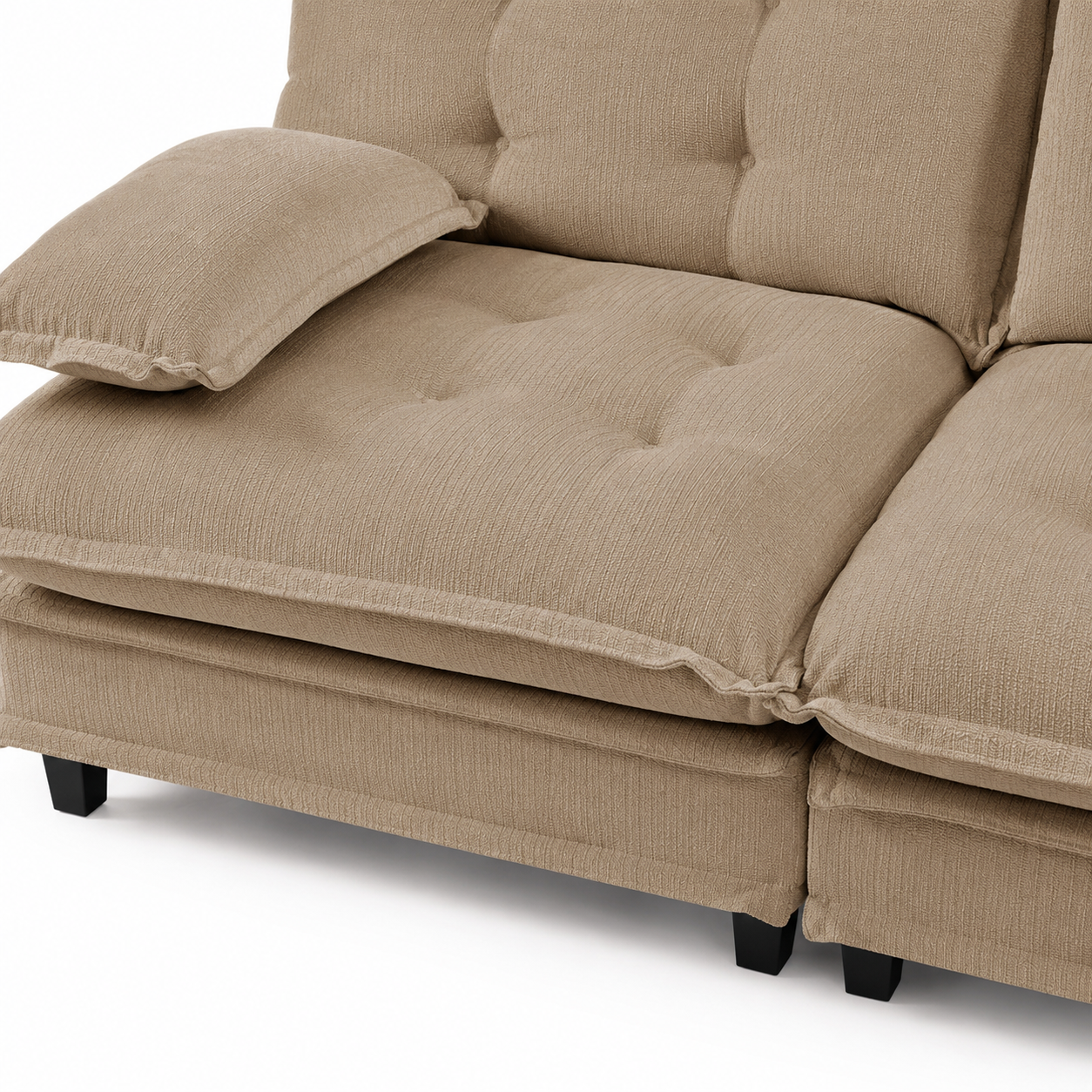 Chelsea 138" Tufted Chenille 4-Seater Modular Sofa with Removable Armrest