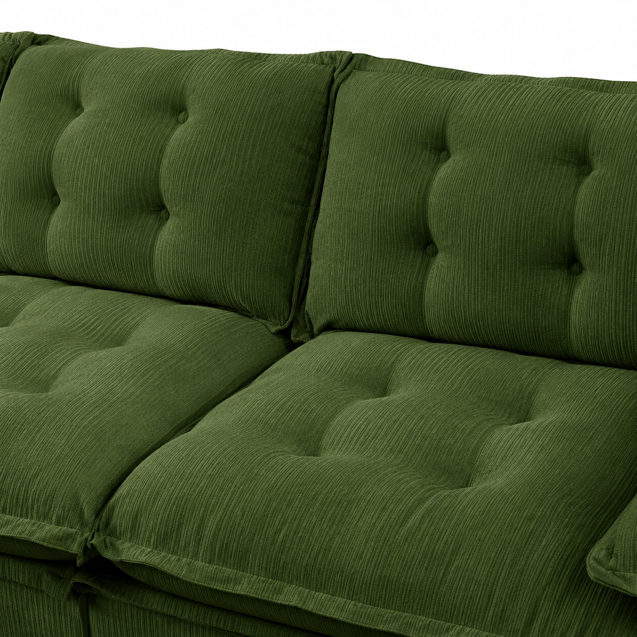 Chelsea 138" Tufted Chenille 4-Seater Modular Sofa with Removable Armrest