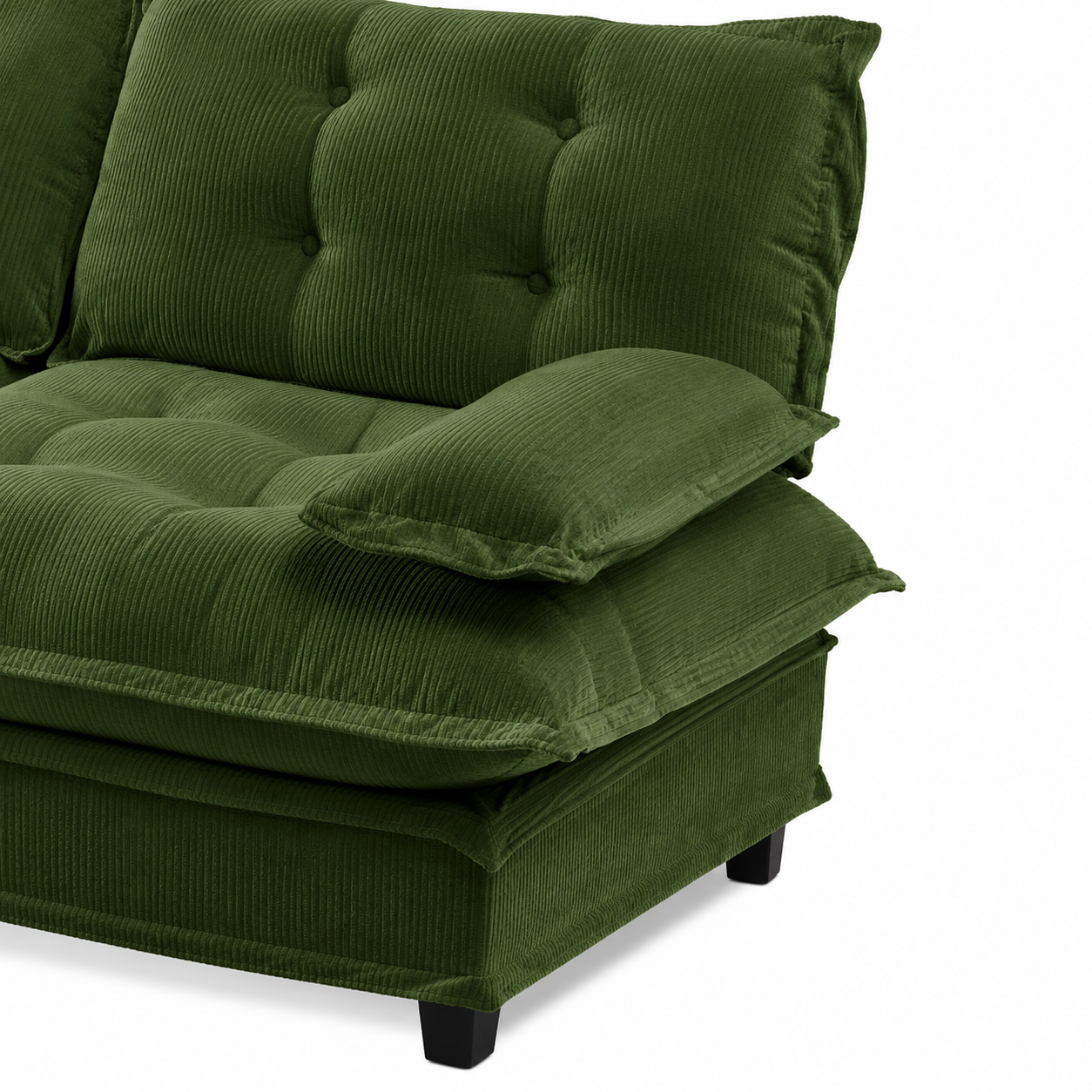 Chelsea 138" Tufted Chenille 4-Seater Modular Sofa with Removable Armrest