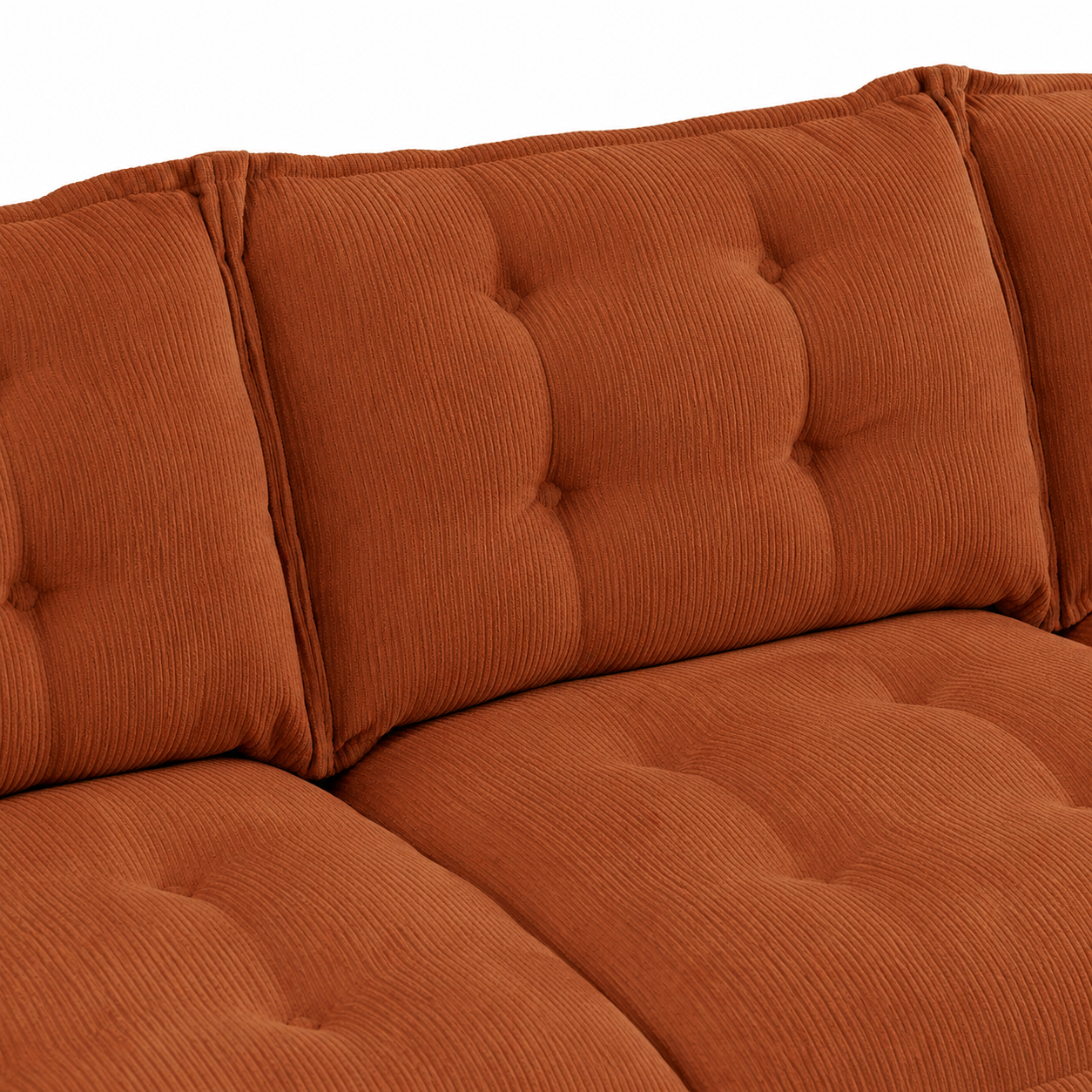 Chelsea 138" Tufted Chenille 4-Seater Modular Sofa with Removable Armrest