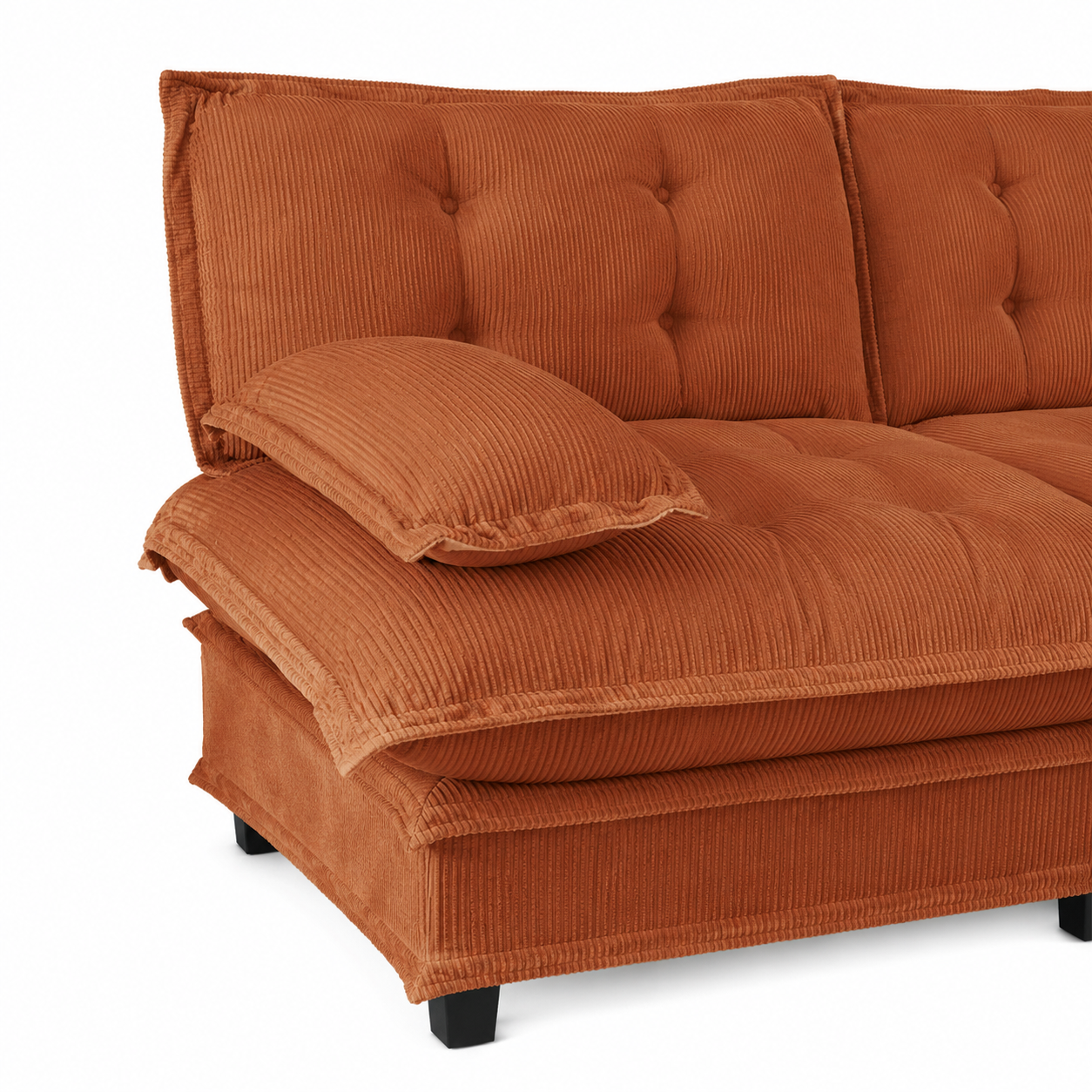 Chelsea 138" Tufted Chenille 4-Seater Modular Sofa with Removable Armrest