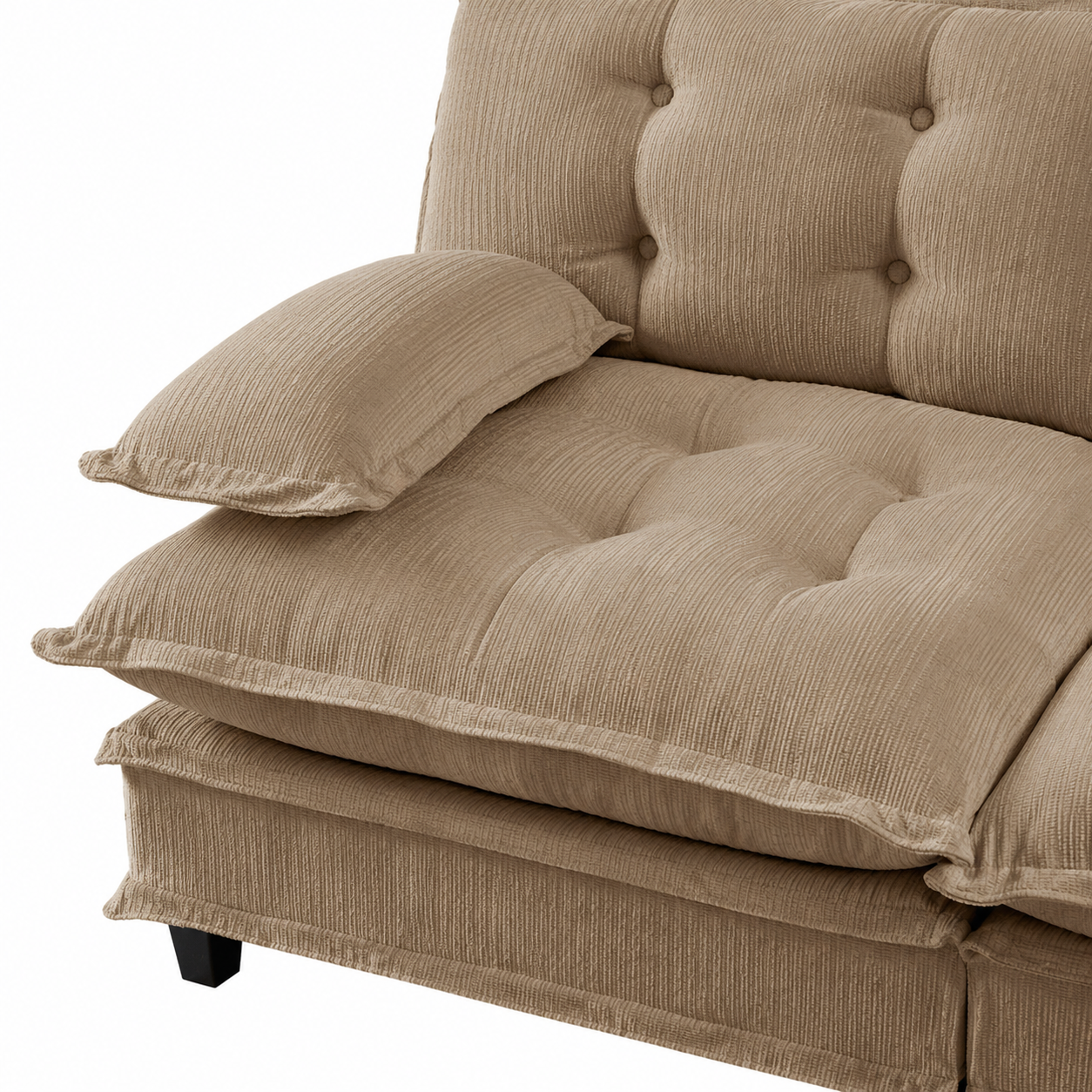 Chelsea 107" Tufted Chenille L-Shaped Modular Sectional Sofa with Ottoman