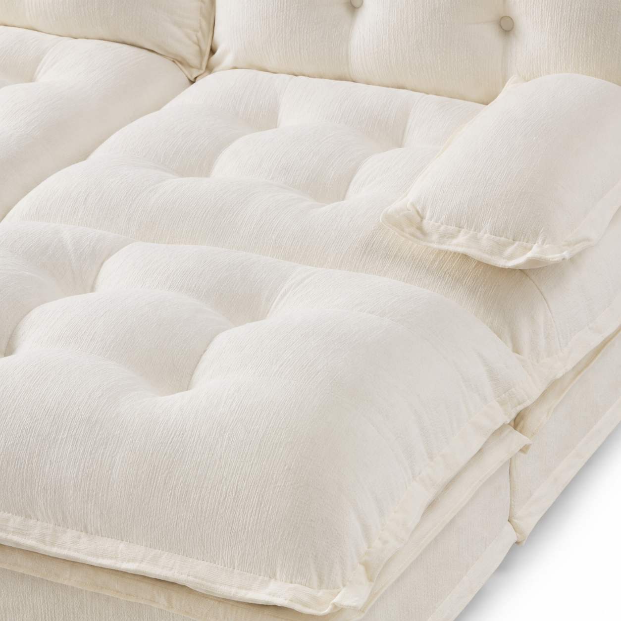 Chelsea 77" 4-Piece Cloud Tufted Chenille Modular Sofa Couch with Dual Ottomans