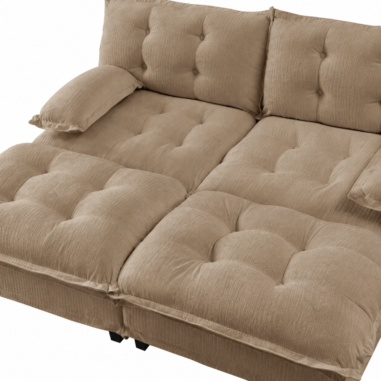 Chelsea 77" 4-Piece Cloud Tufted Chenille Modular Sofa Couch with Dual Ottomans