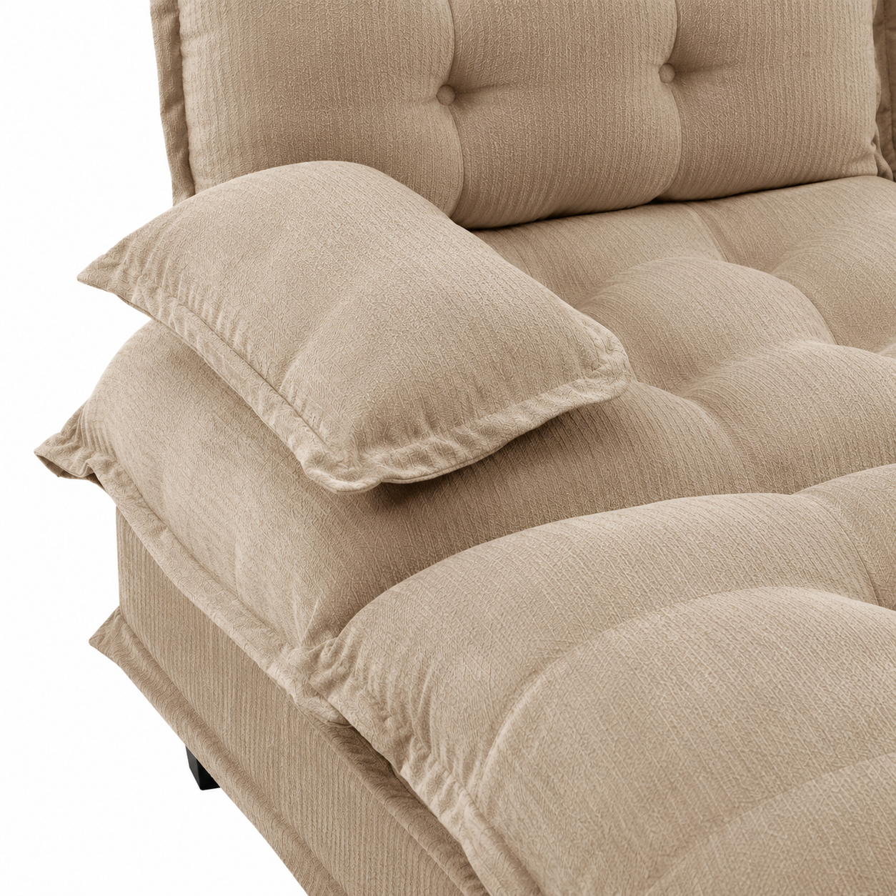 Chelsea 77" 4-Piece Cloud Tufted Chenille Modular Sofa Couch with Dual Ottomans
