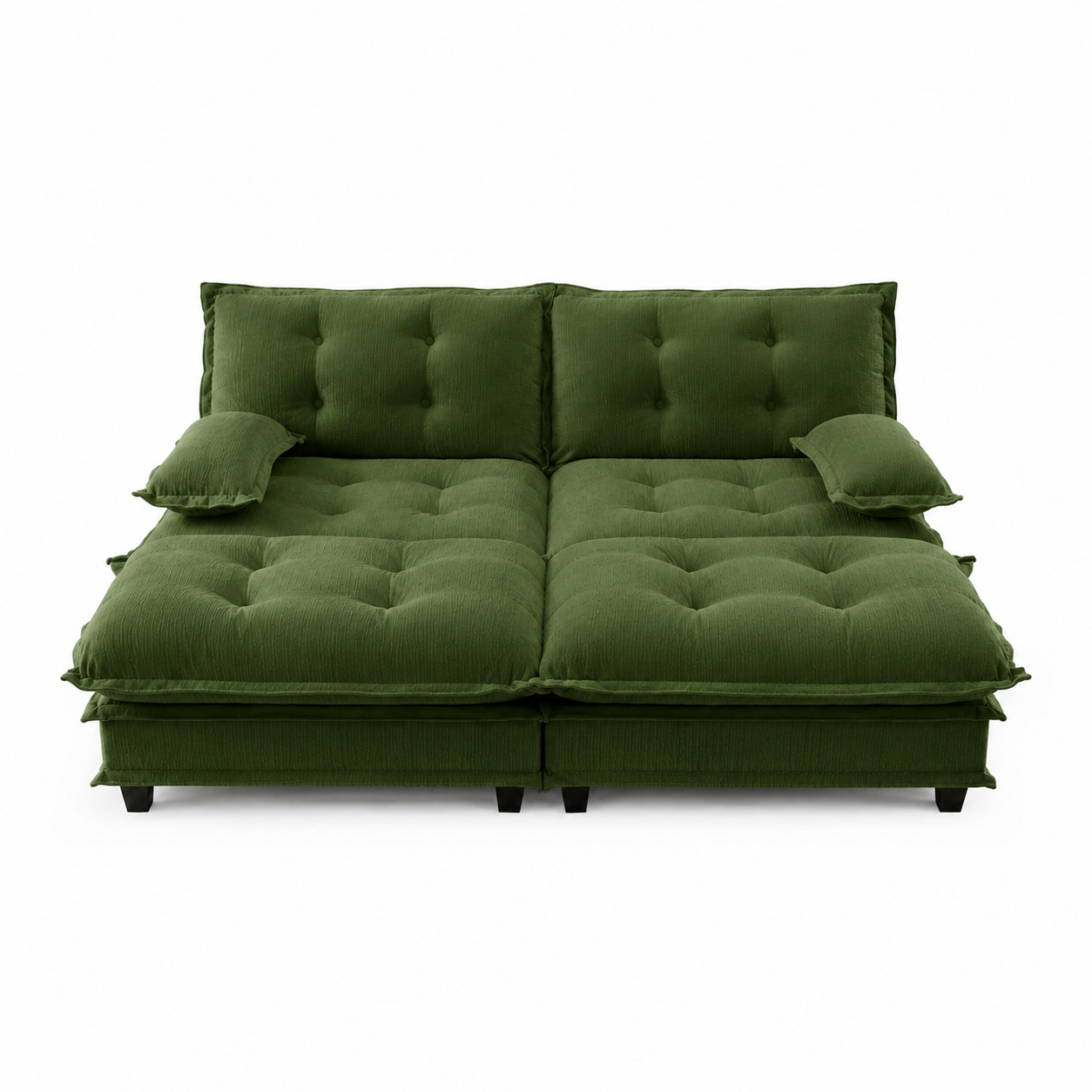 Chelsea 77" 4-Piece Cloud Tufted Chenille Modular Sofa Couch with Dual Ottomans