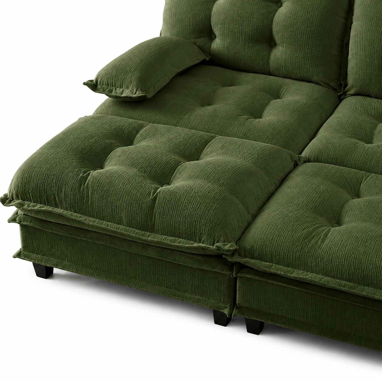 Chelsea 77" 4-Piece Cloud Tufted Chenille Modular Sofa Couch with Dual Ottomans